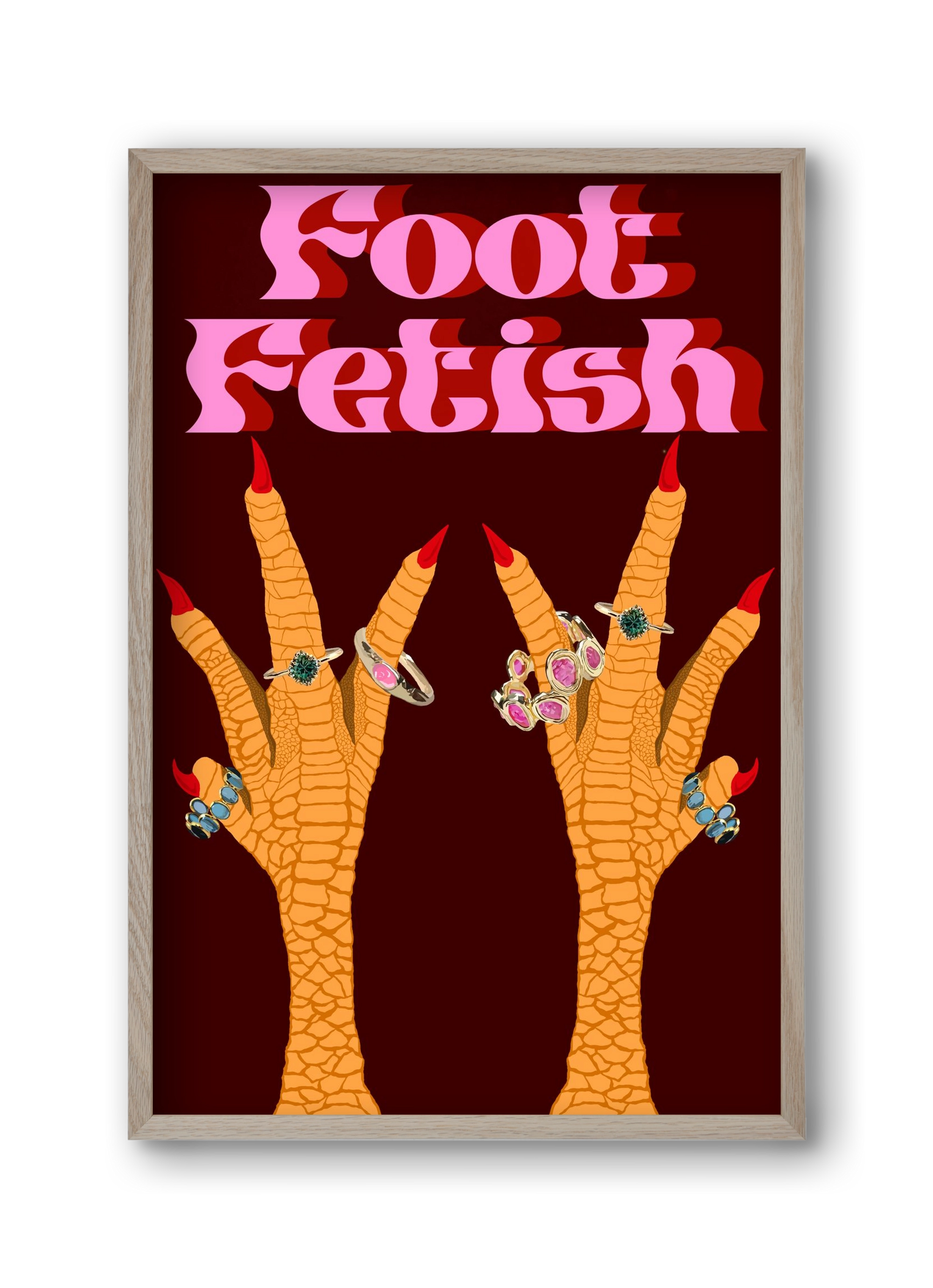 Foot Fetish, 30x45 cm (30x45 cm), Tölgy keret