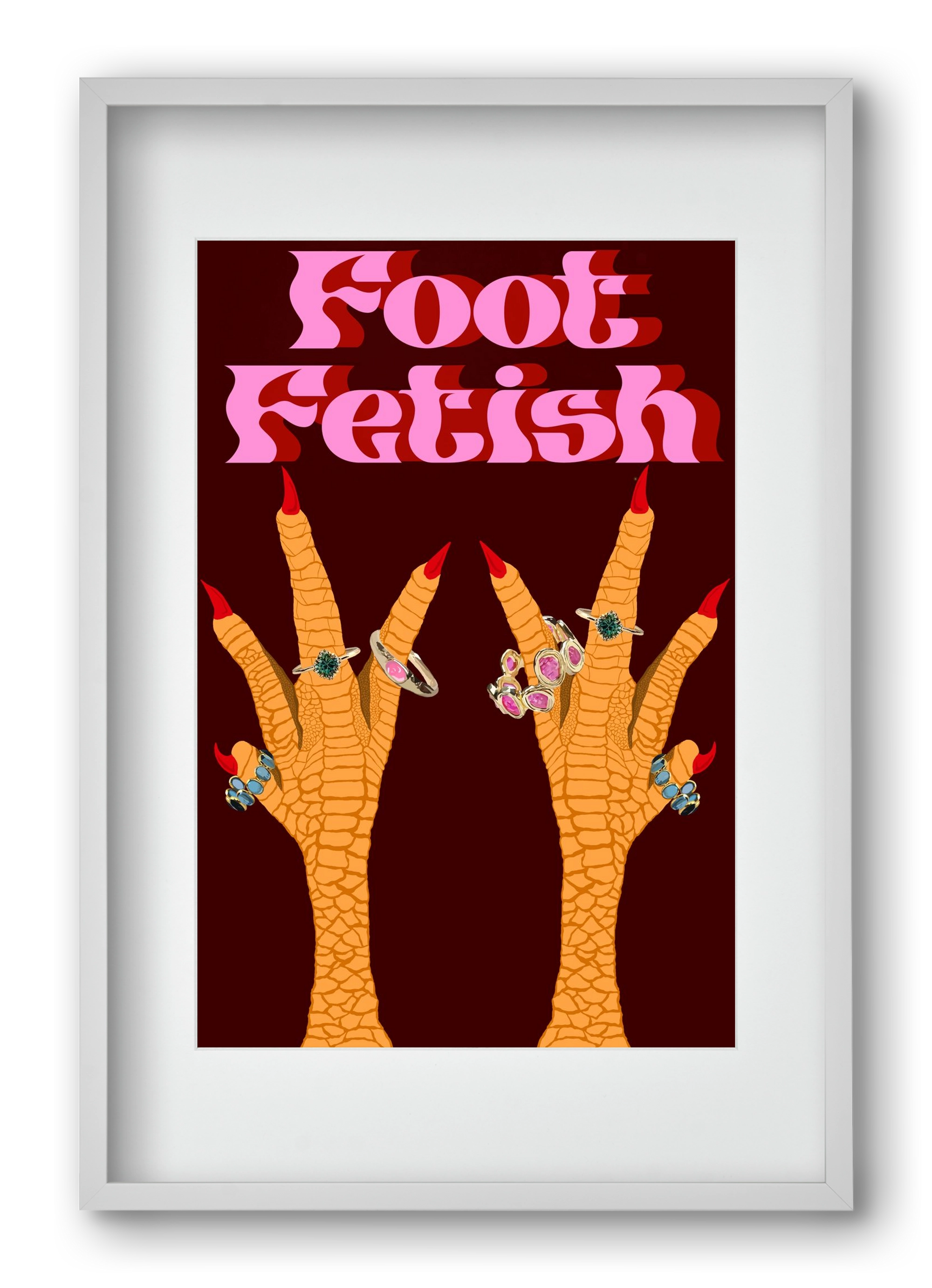 Foot Fetish, 40x60 cm (30x45 cm), Fehér keret, paszpartuval