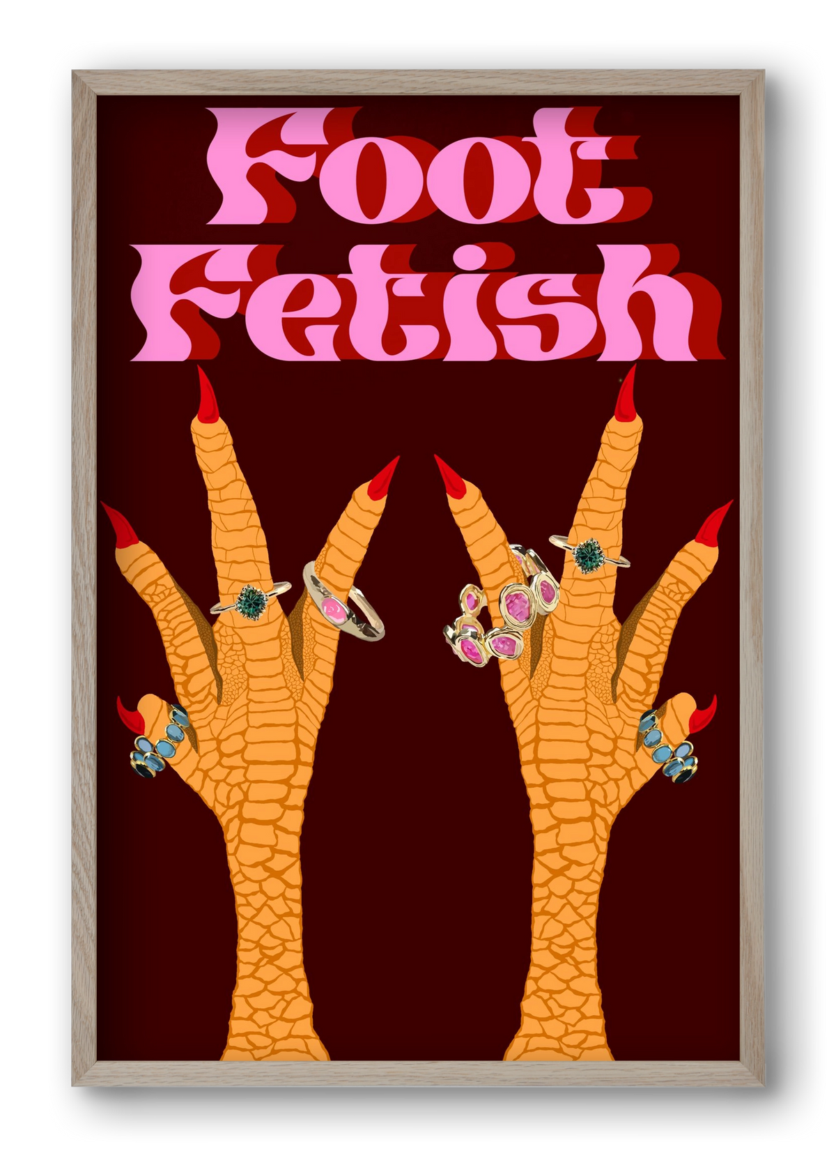 Foot Fetish, 40x60 cm (40x60 cm), Tölgy keret