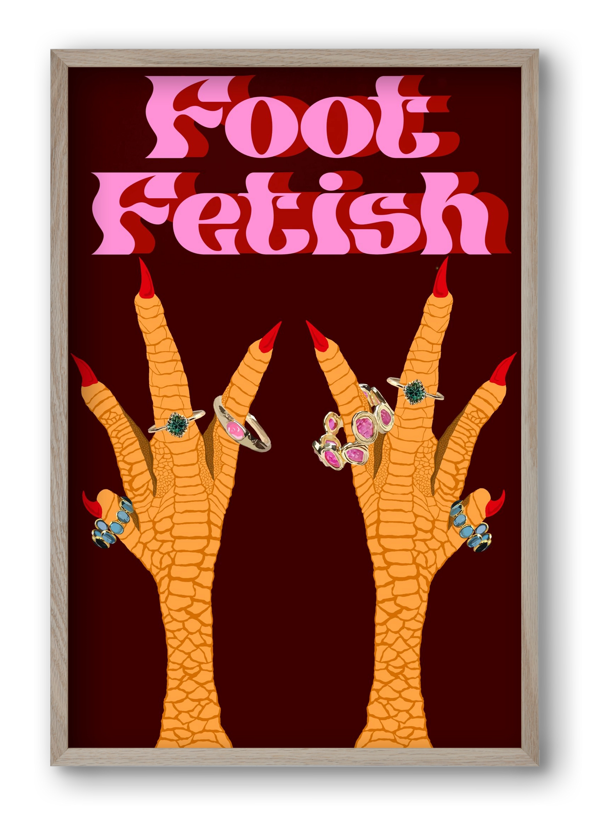 Foot Fetish, 40x60 cm (40x60 cm), Tölgy keret