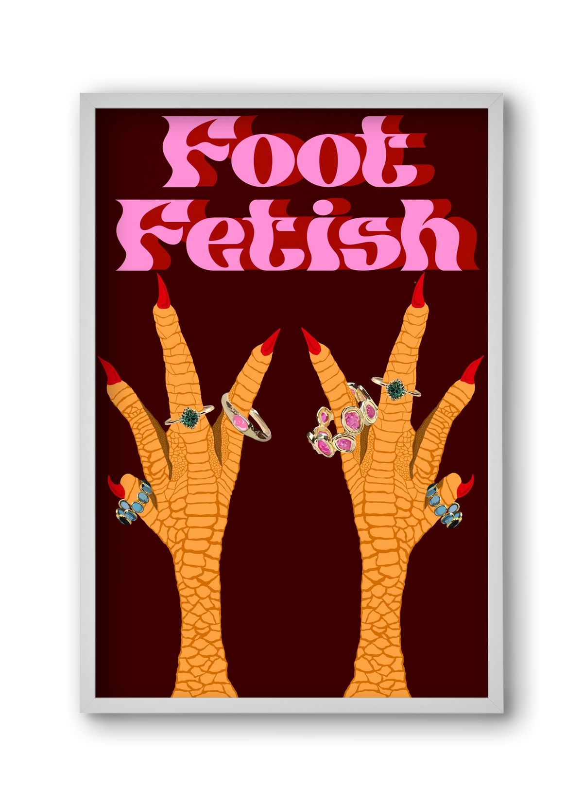 Foot Fetish, 30x45 cm (30x45 cm), Fehér keret