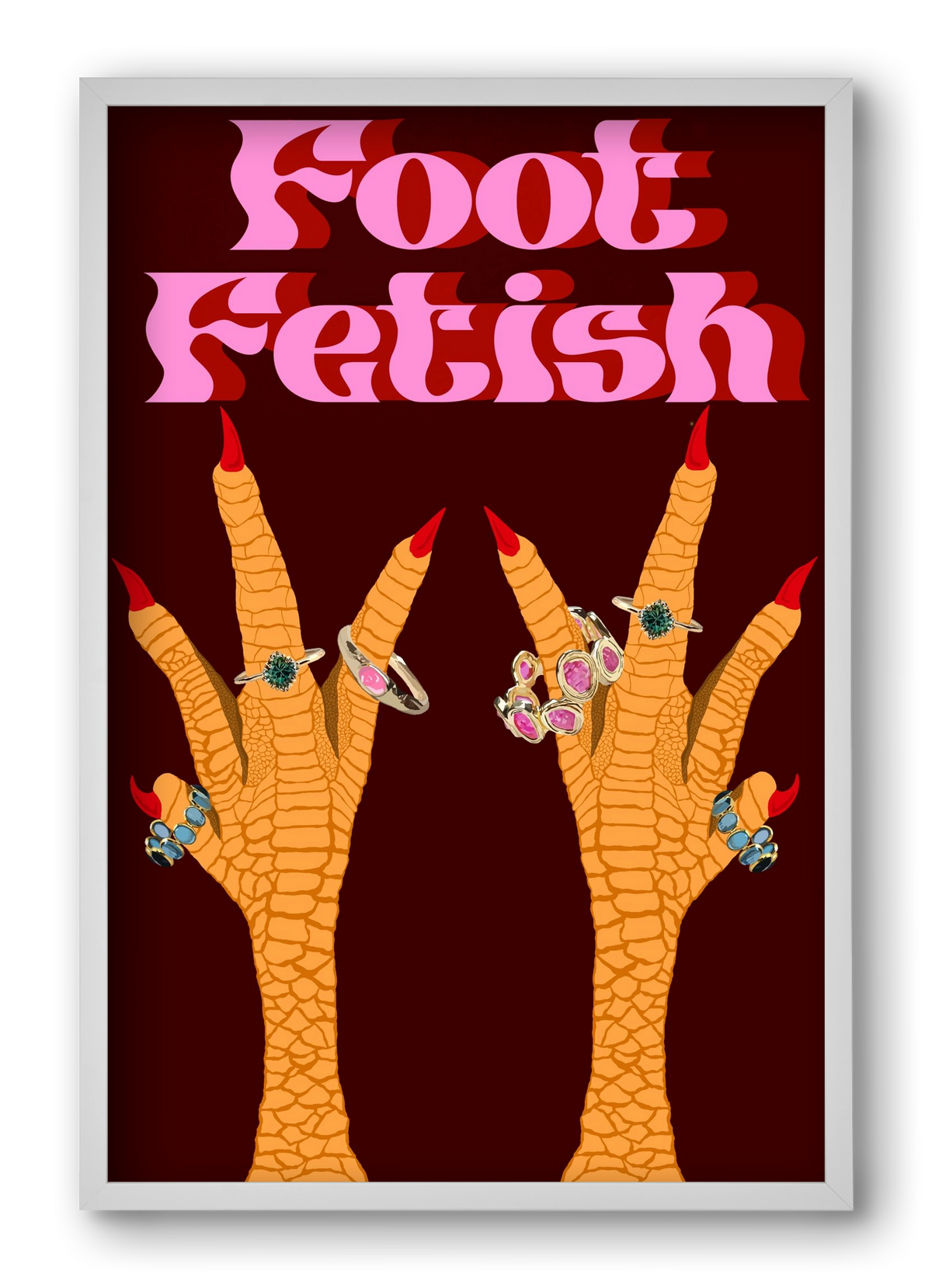 Foot Fetish, 40x60 cm (40x60 cm), Fehér keret