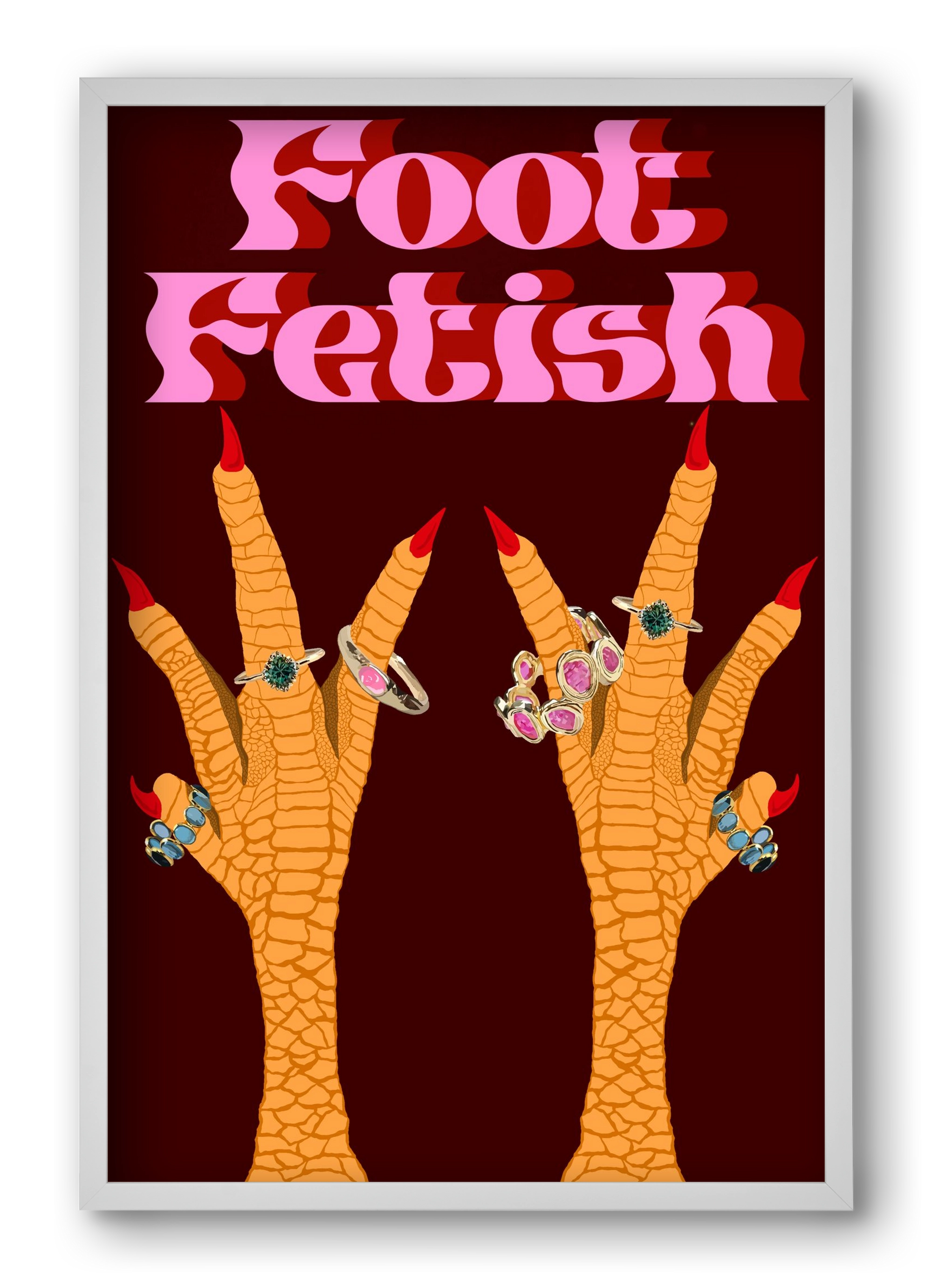Foot Fetish, 40x60 cm (40x60 cm), Fehér keret