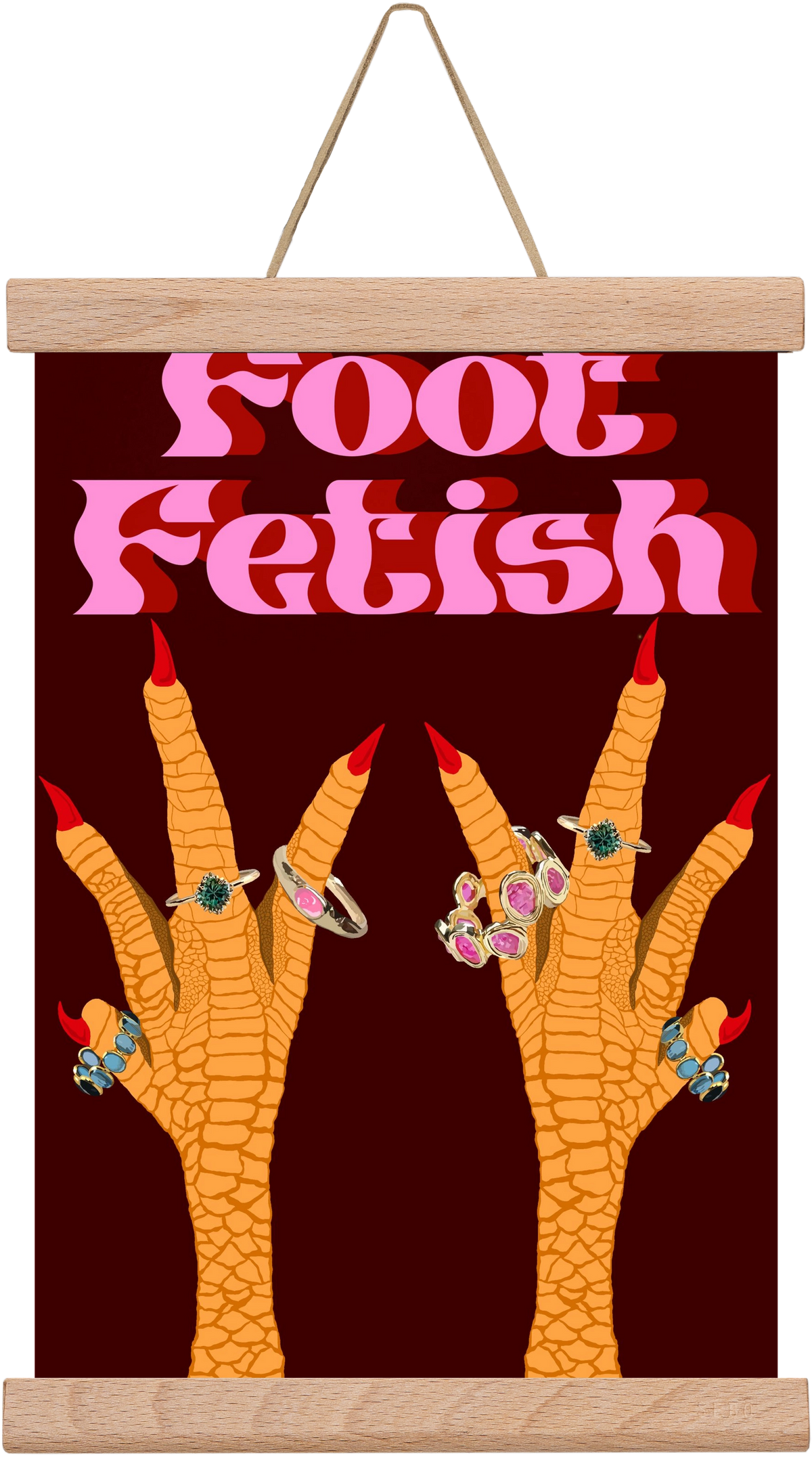 Foot Fetish, 20x30 cm (20x30 cm), Tölgy akasztó