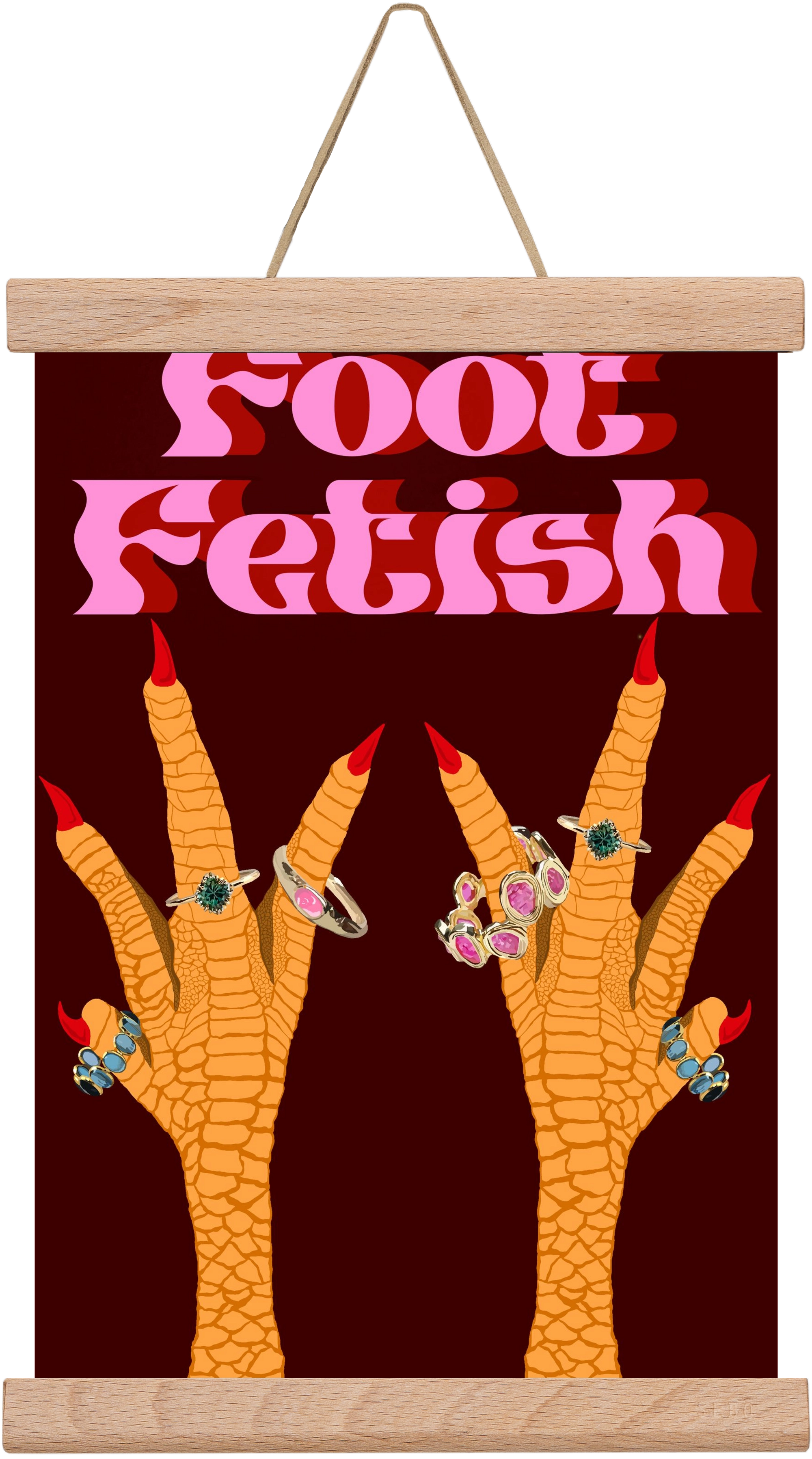 Foot Fetish, 20x30 cm (20x30 cm), Tölgy akasztó