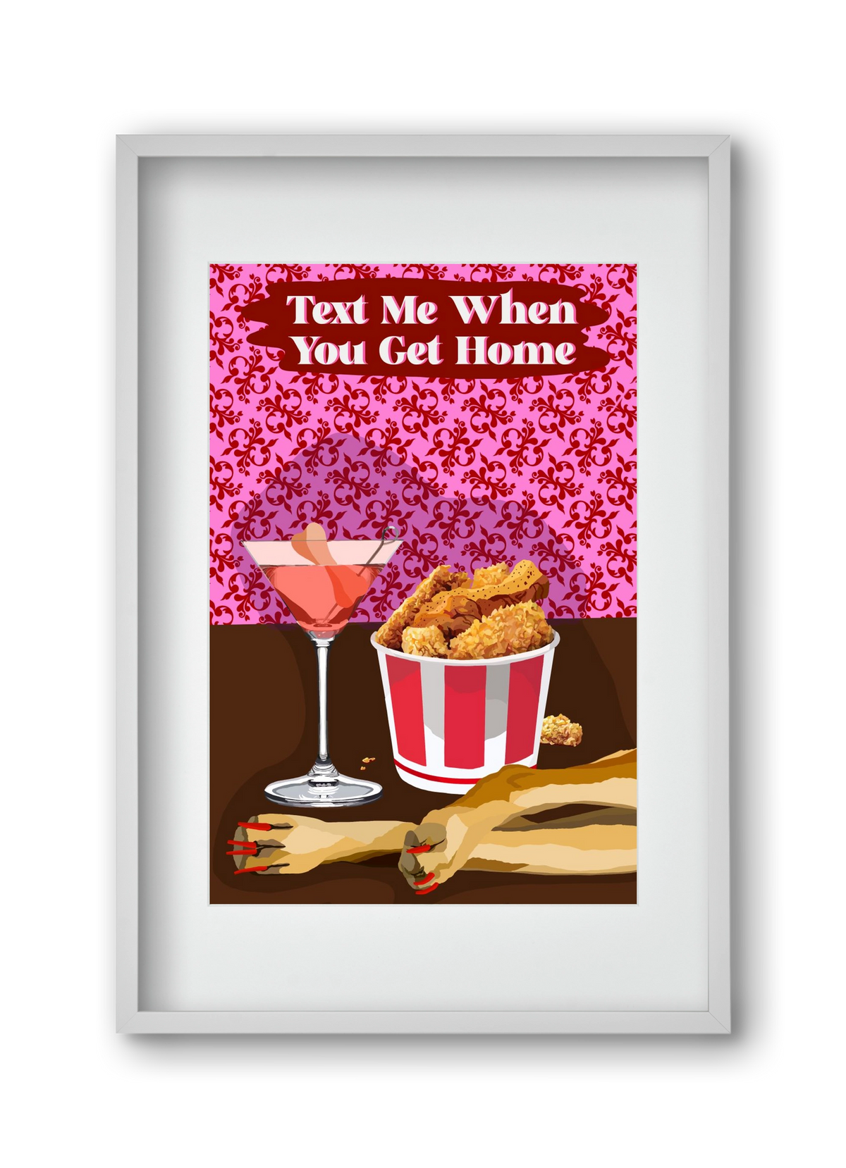 Text Me, 30x45 cm (20x30 cm), Fehér keret, paszpartuval