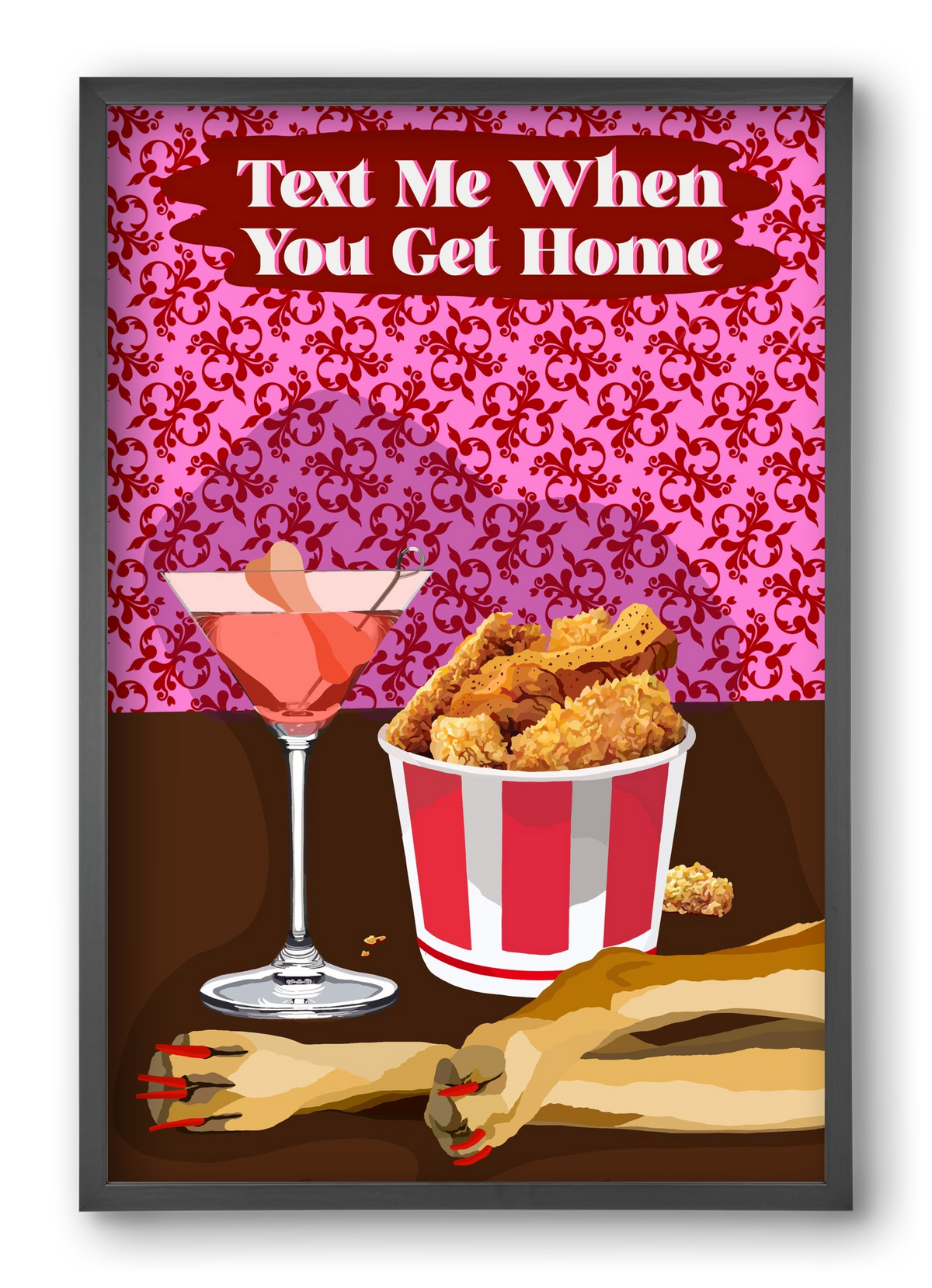 Text Me, 40x60 cm (40x60 cm), Fekete keret