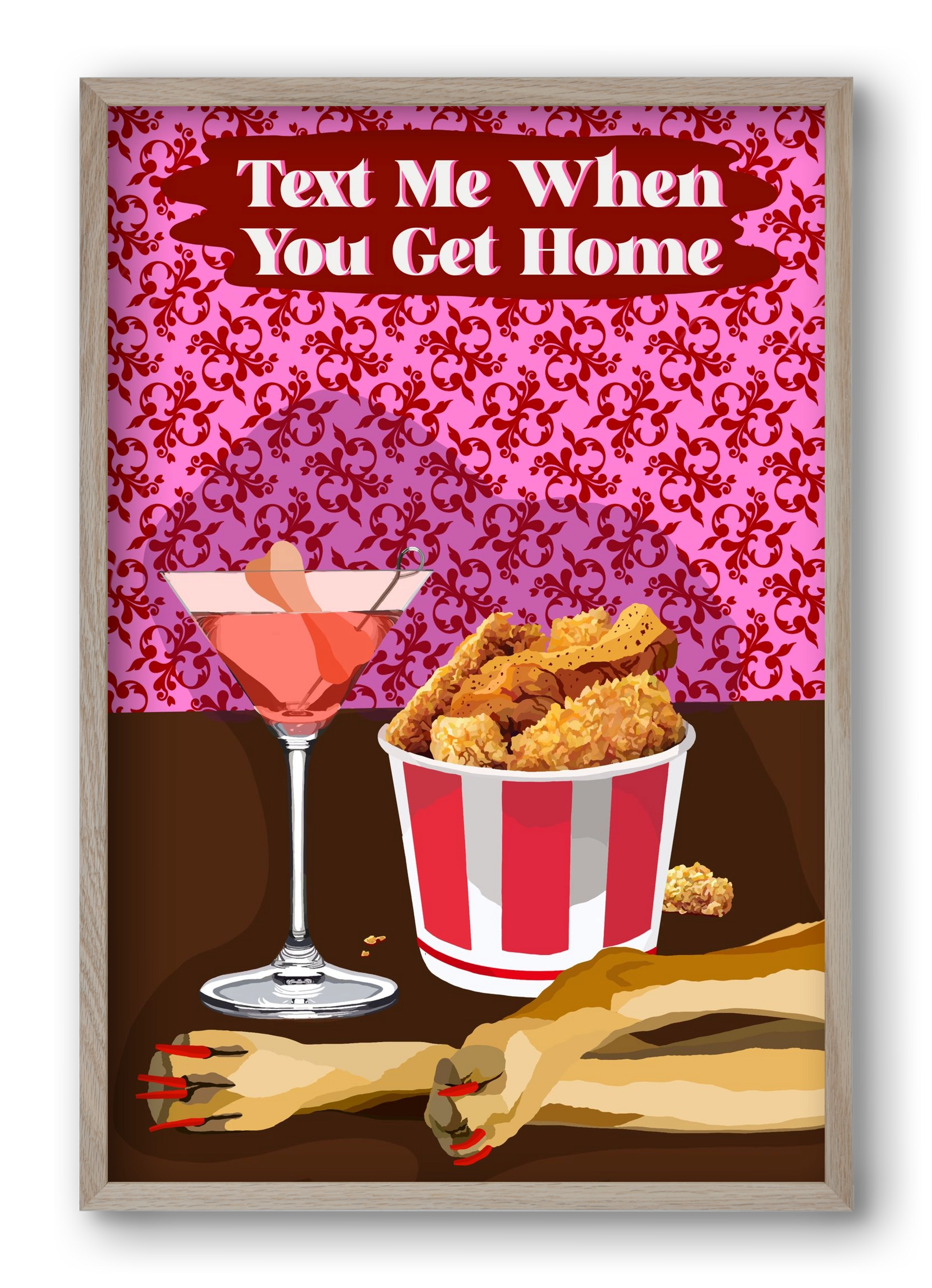 Text Me, 40x60 cm (40x60 cm), Tölgy keret