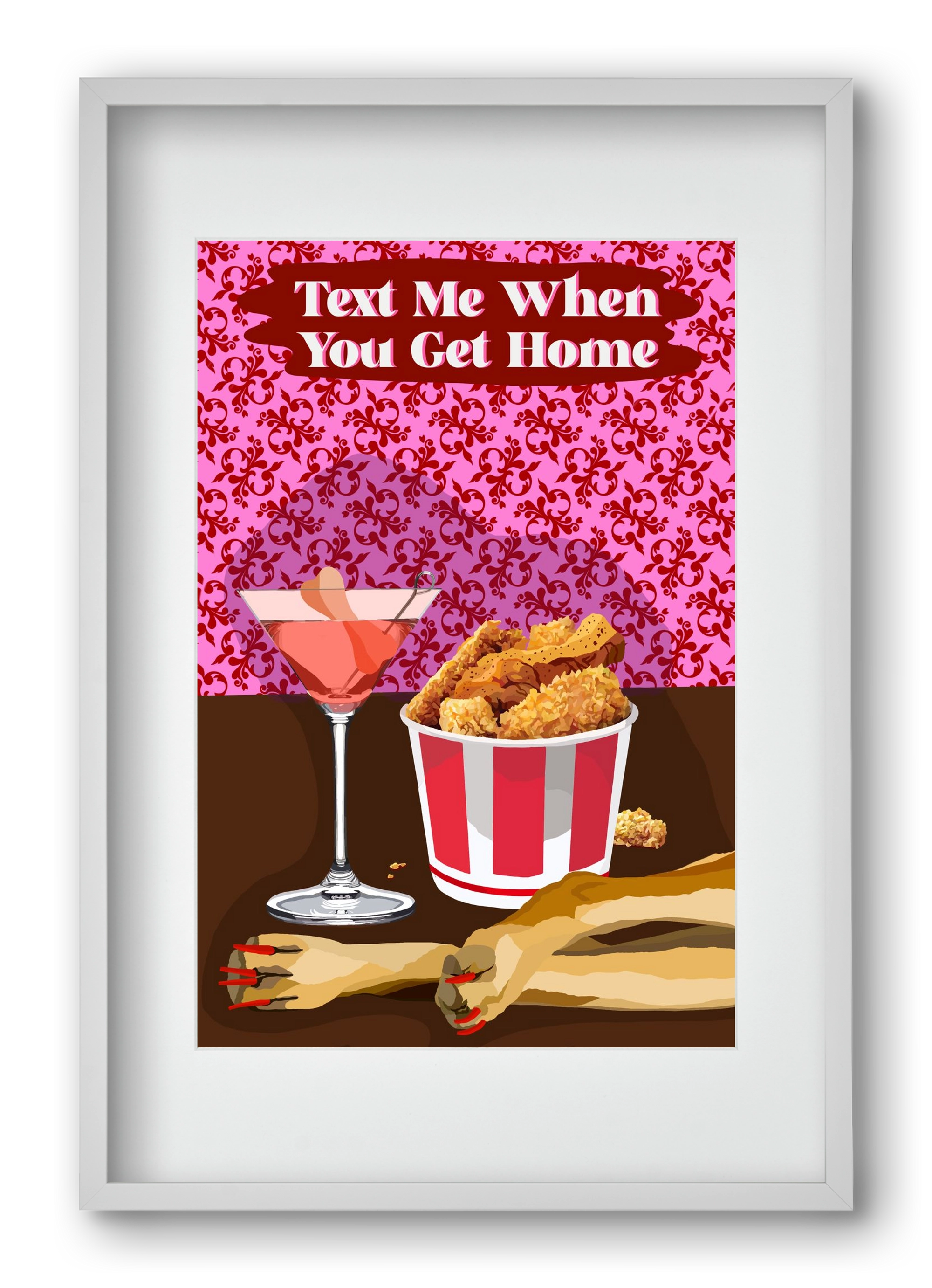 Text Me, 40x60 cm (30x45 cm), Fehér keret, paszpartuval