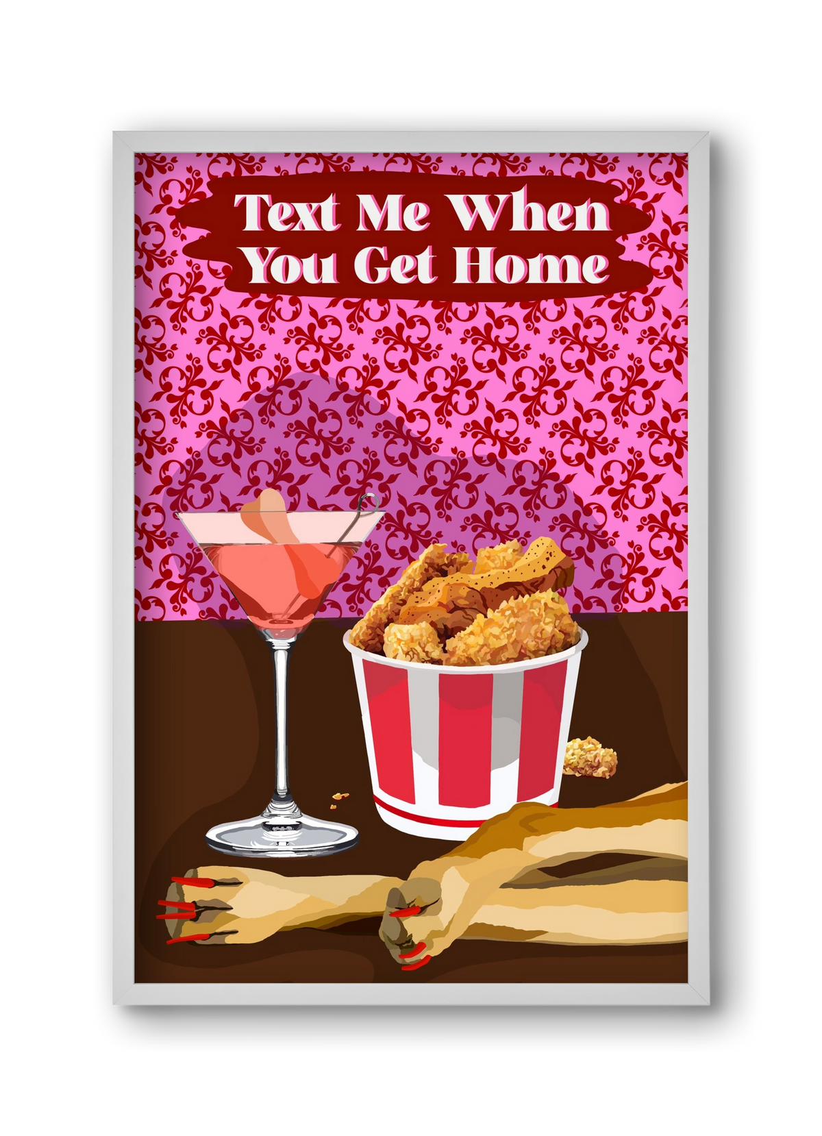 Text Me, 30x45 cm (30x45 cm), Fehér keret