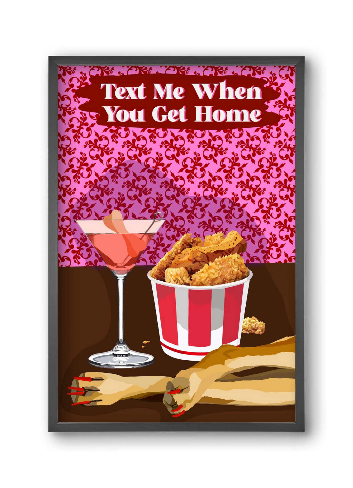 Text Me, 30x45 cm (30x45 cm), Fekete keret