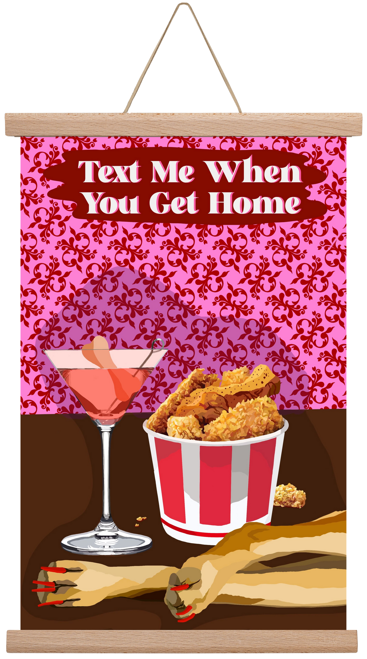 Text Me, 30x45 cm (30x45 cm), Tölgy akasztó