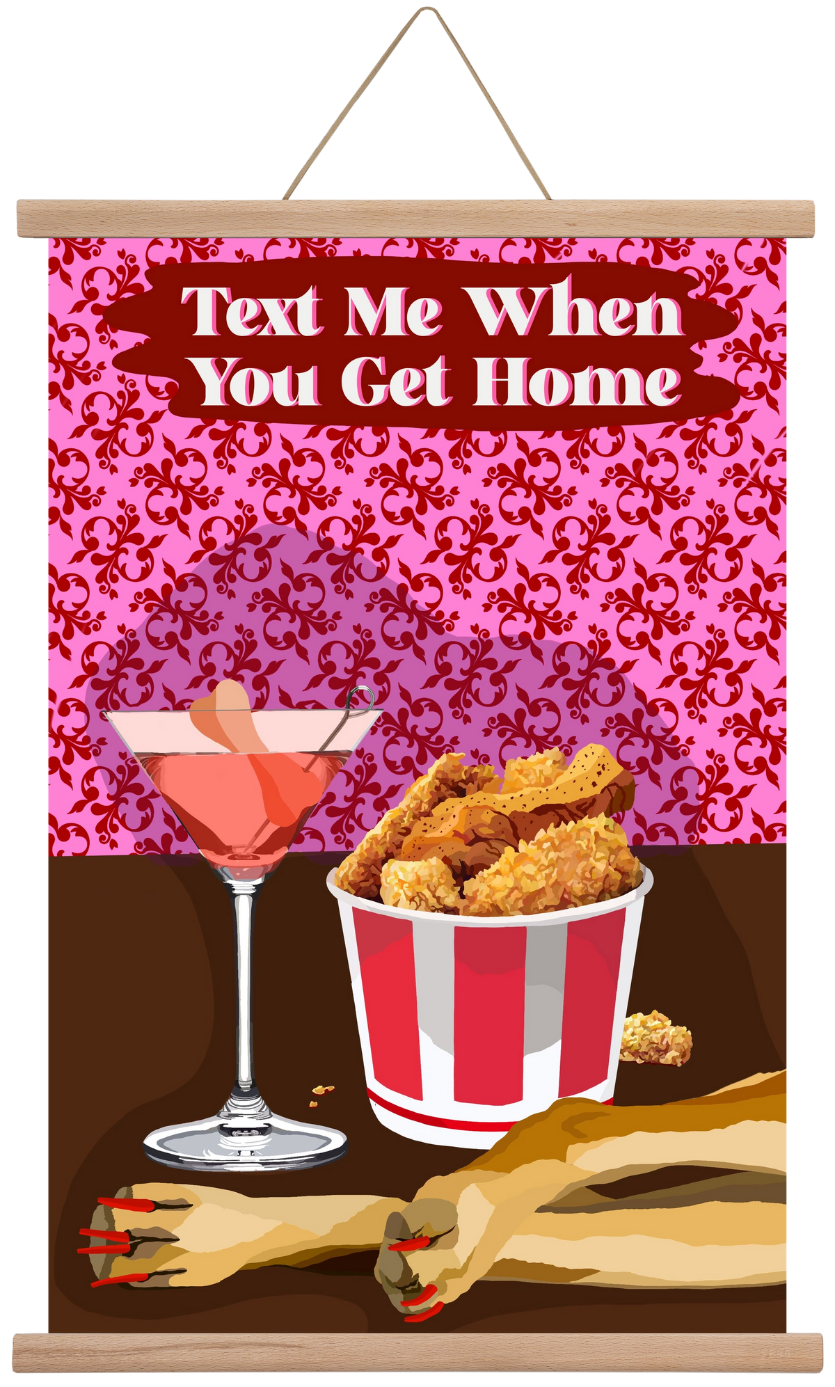 Text Me, 40x60 cm (40x60 cm), Tölgy akasztó