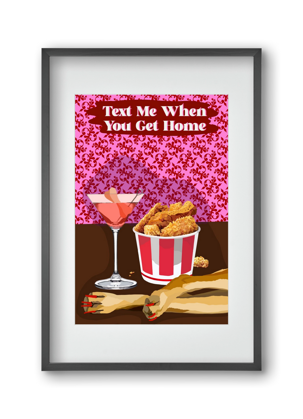 Text Me, 30x45 cm (20x30 cm), Fekete keret, paszpartuval