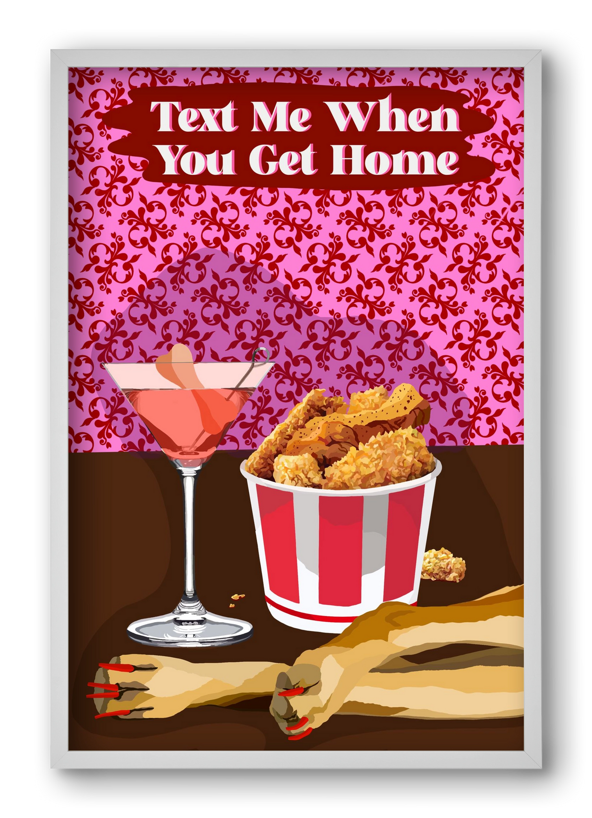 Text Me, 40x60 cm (40x60 cm), Fehér keret