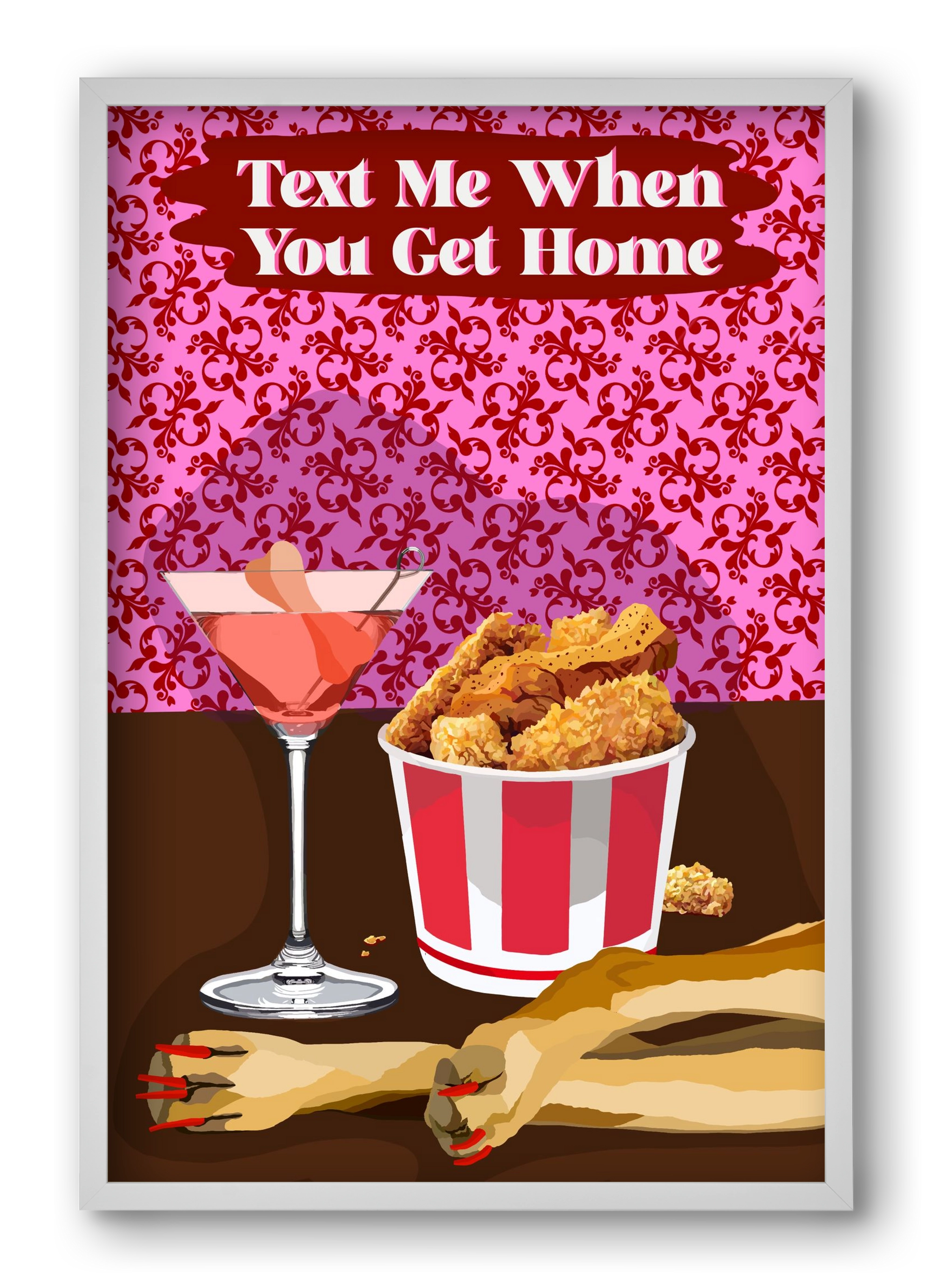 Text Me, 40x60 cm (40x60 cm), Fehér keret