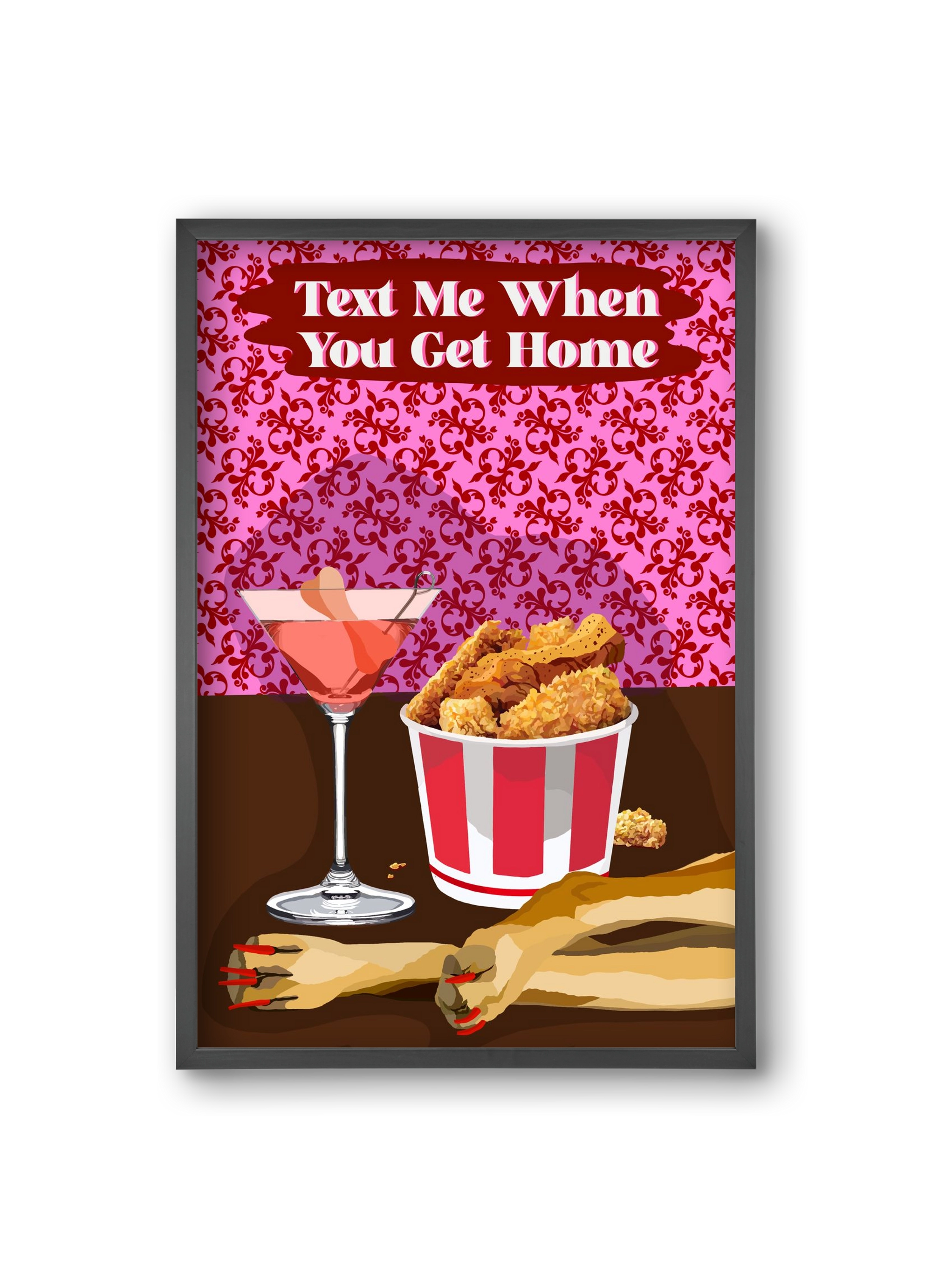 Text Me, 20x30 cm (20x30 cm), Fekete keret