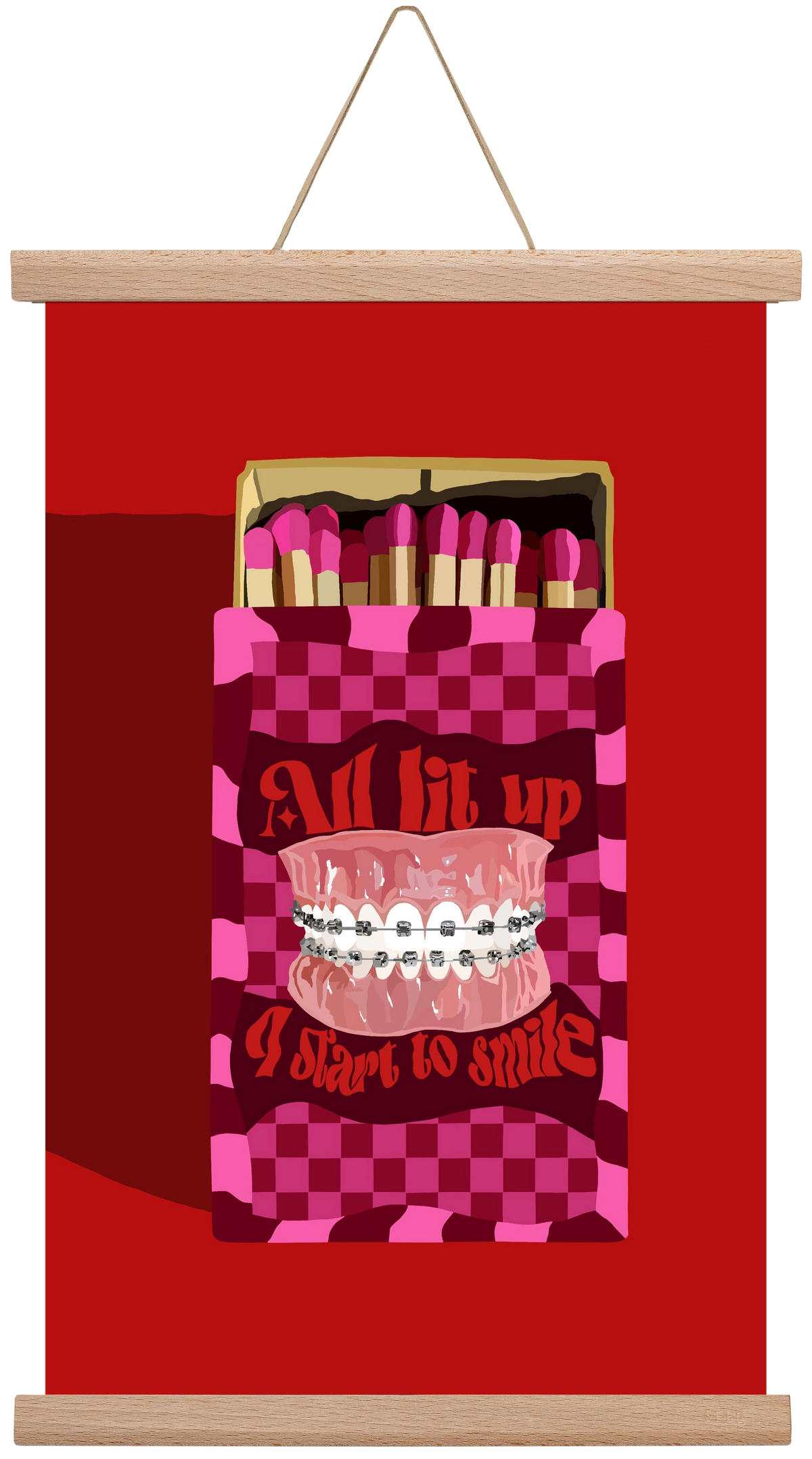 Start to smile, 30x45 cm (30x45 cm), Tölgy akasztó