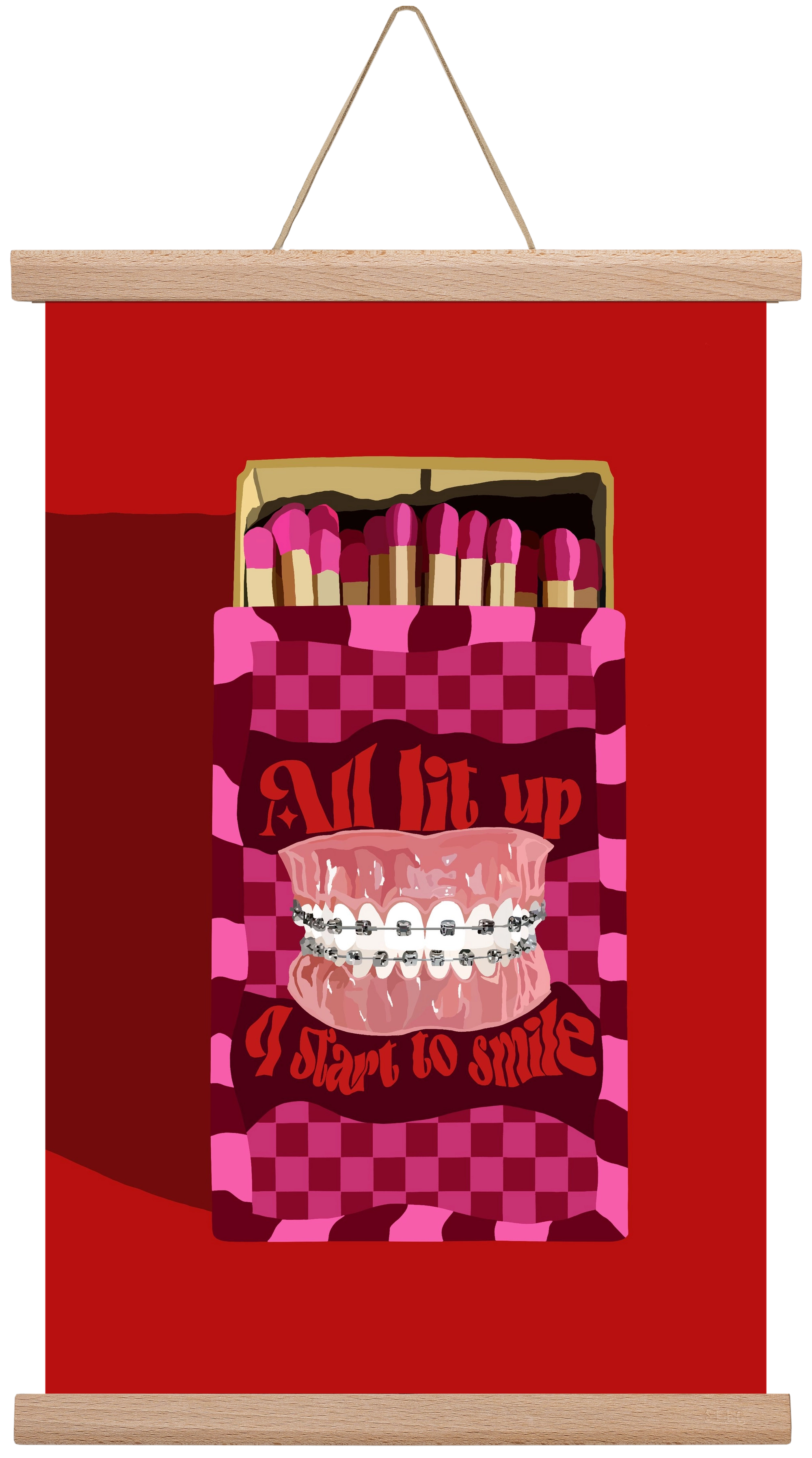 Start to smile, 30x45 cm (30x45 cm), Tölgy akasztó