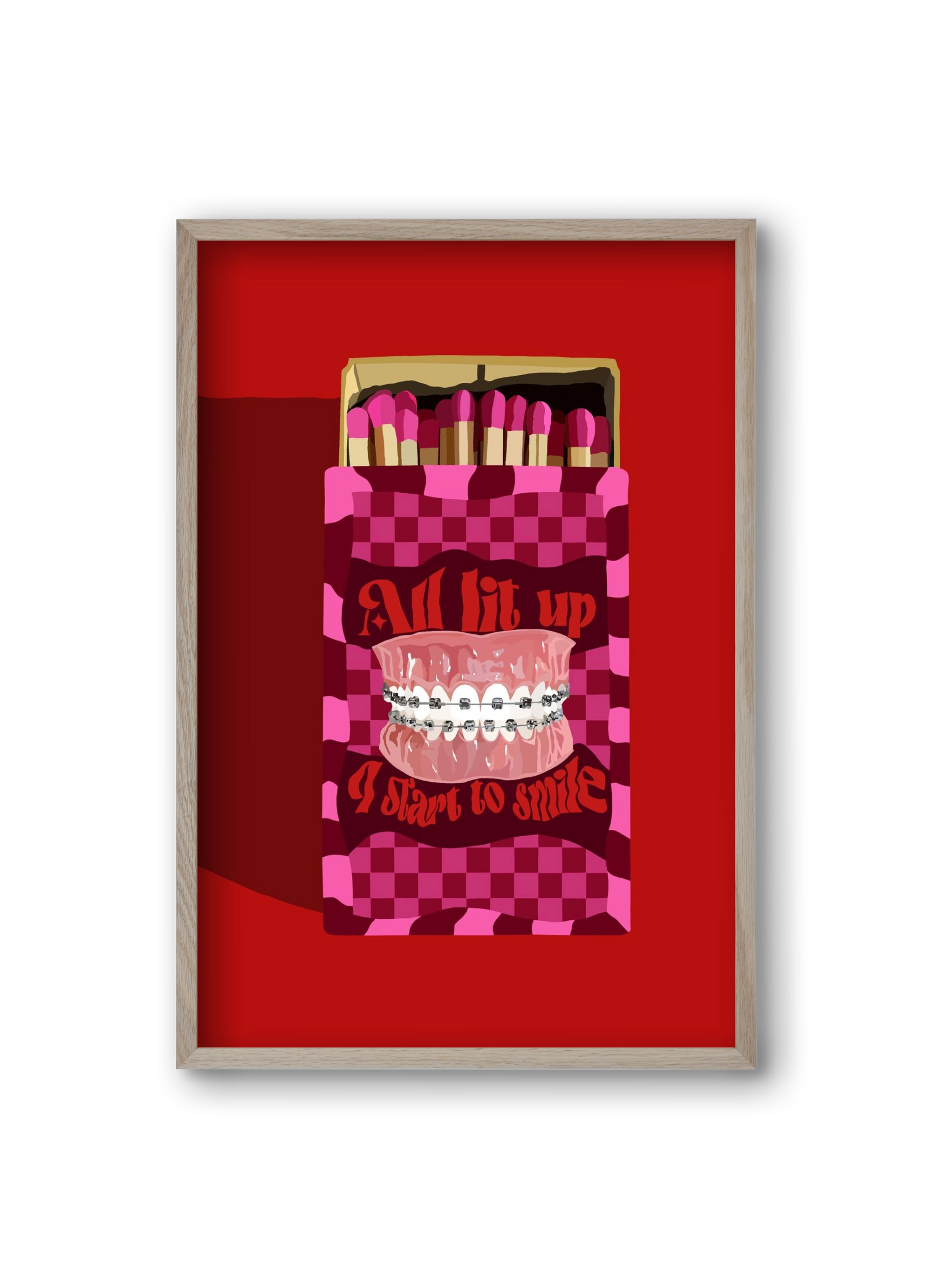 Start to smile, 20x30 cm (20x30 cm), Tölgy keret