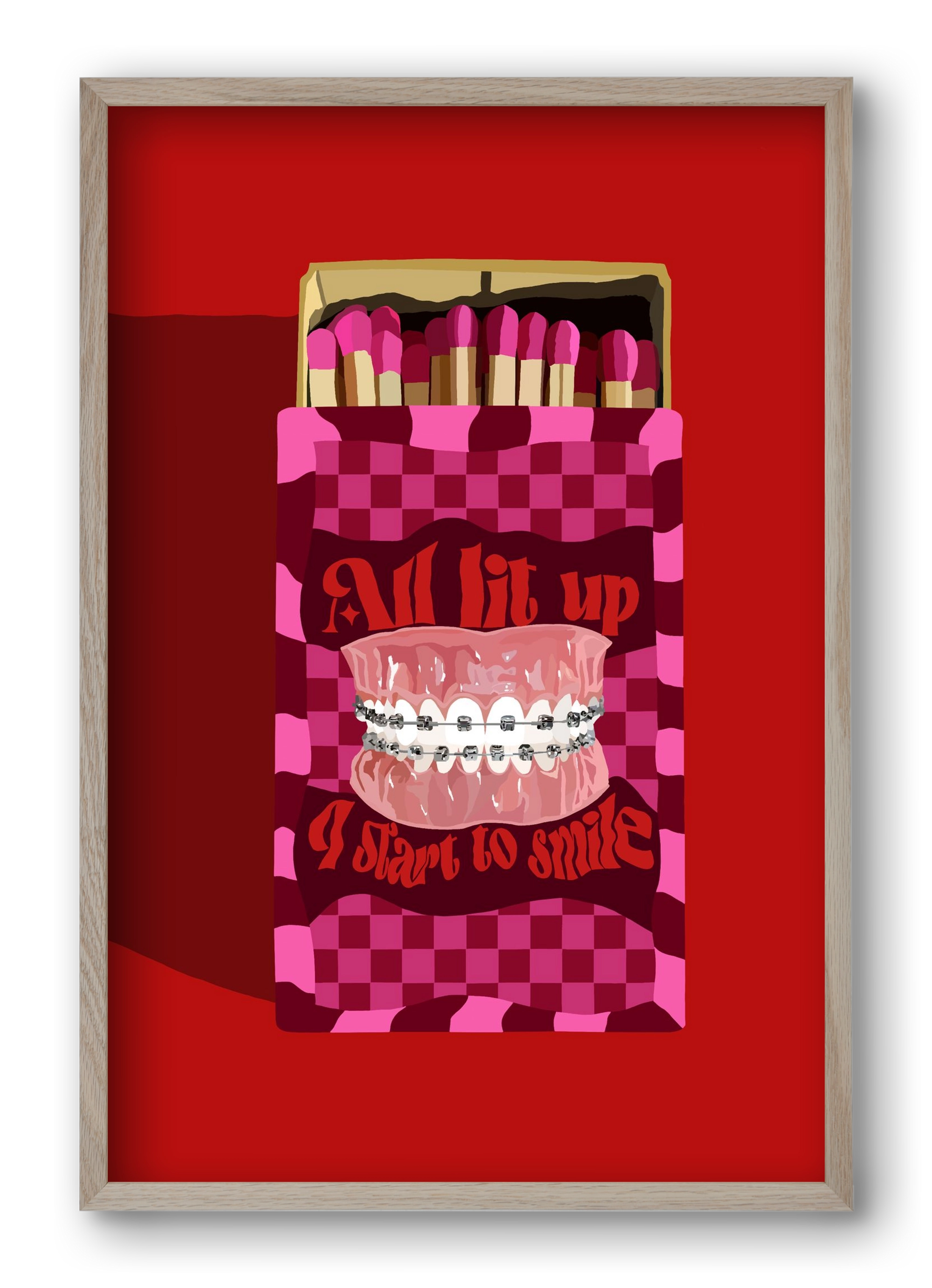 Start to smile, 40x60 cm (40x60 cm), Tölgy keret