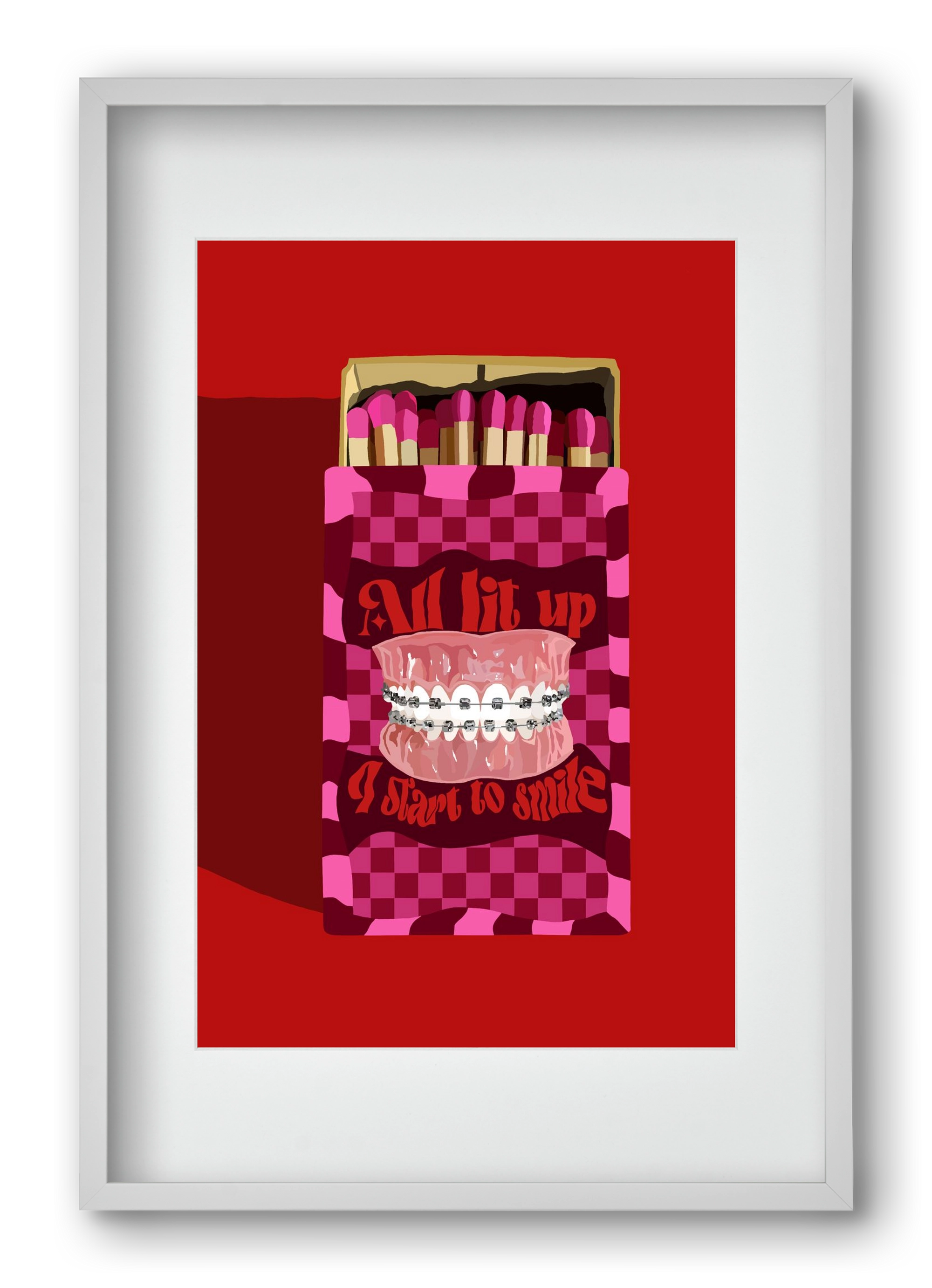 Start to smile, 40x60 cm (30x45 cm), Fehér keret, paszpartuval