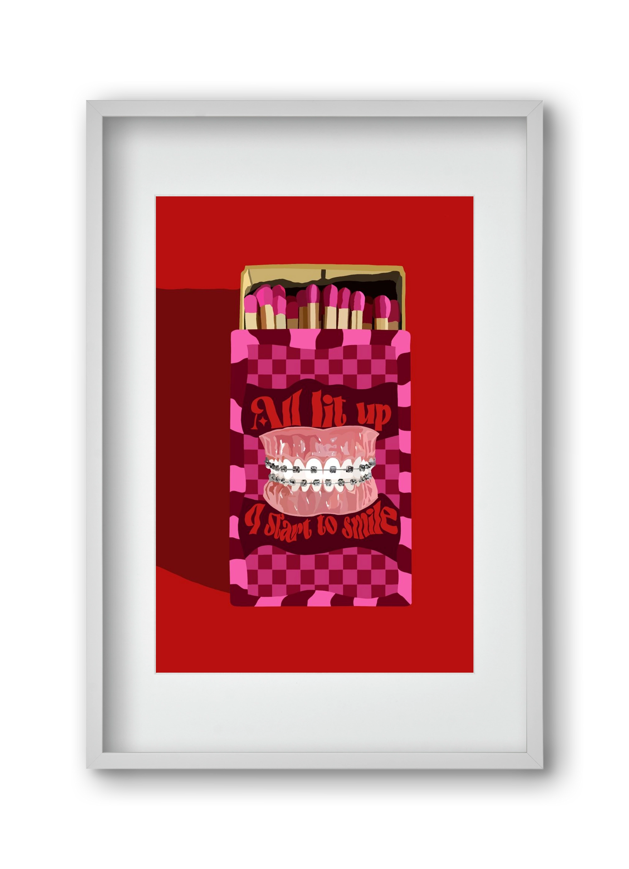 Start to smile, 30x45 cm (20x30 cm), Fehér keret, paszpartuval