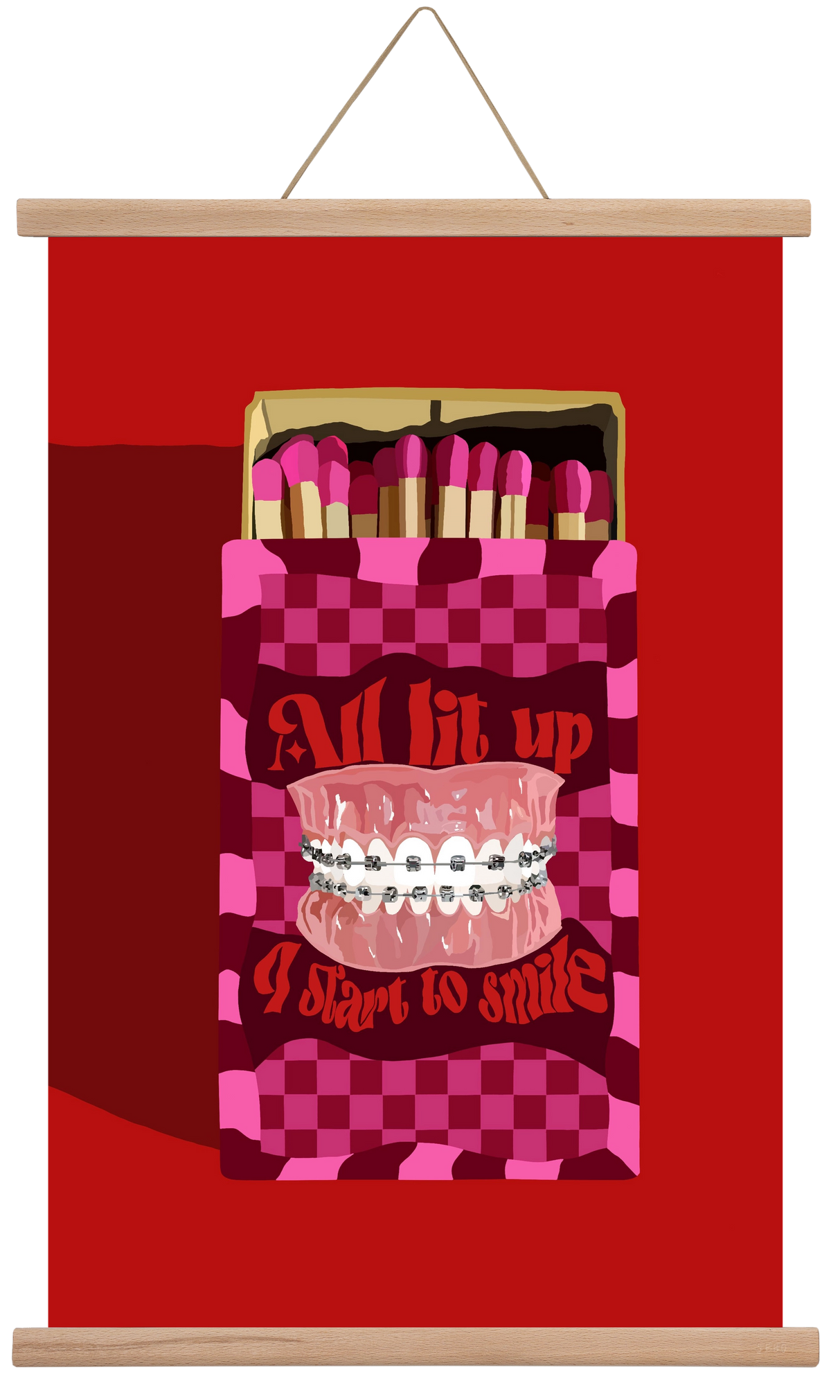 Start to smile, 40x60 cm (40x60 cm), Tölgy akasztó