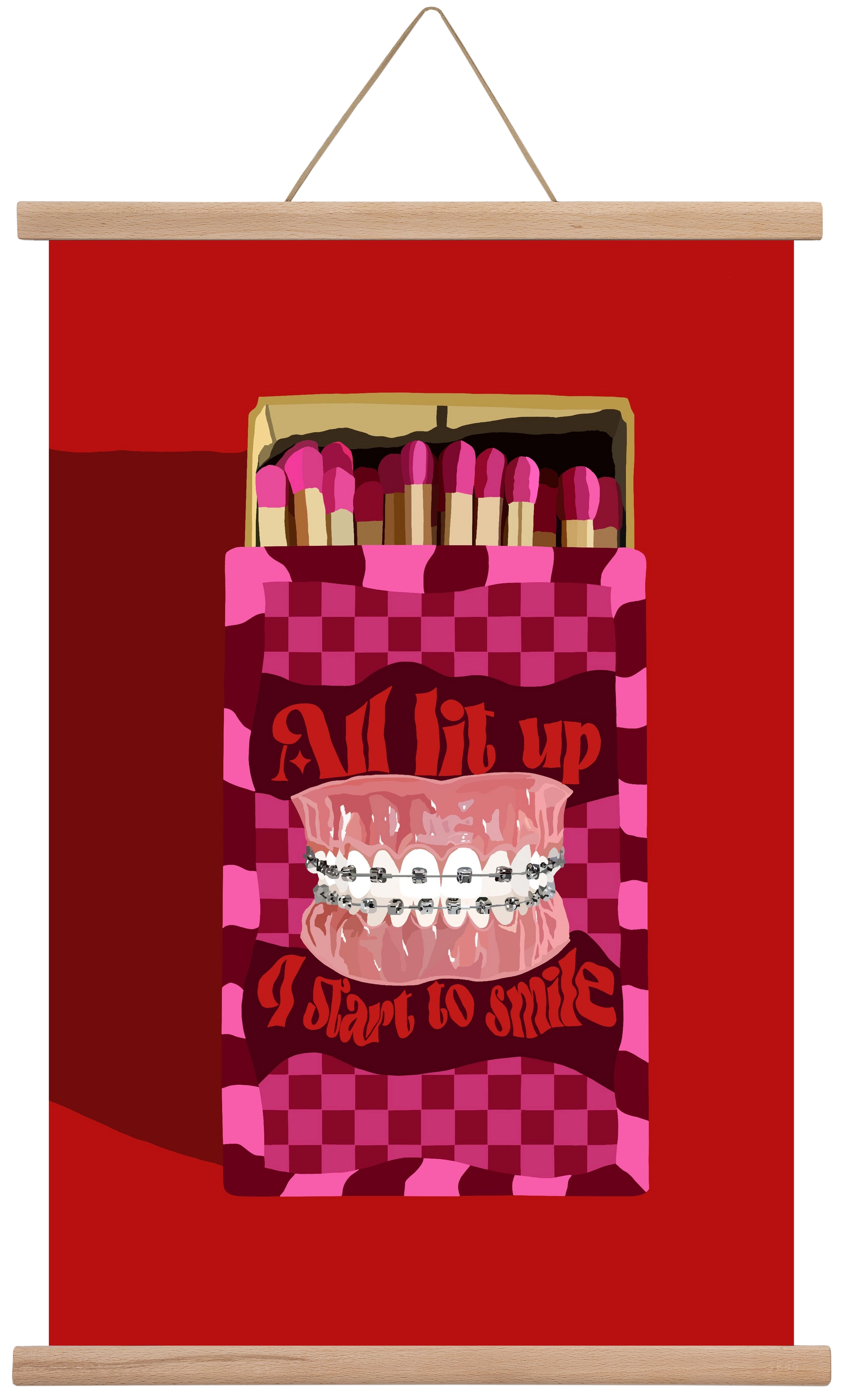 Start to smile, 40x60 cm (40x60 cm), Tölgy akasztó