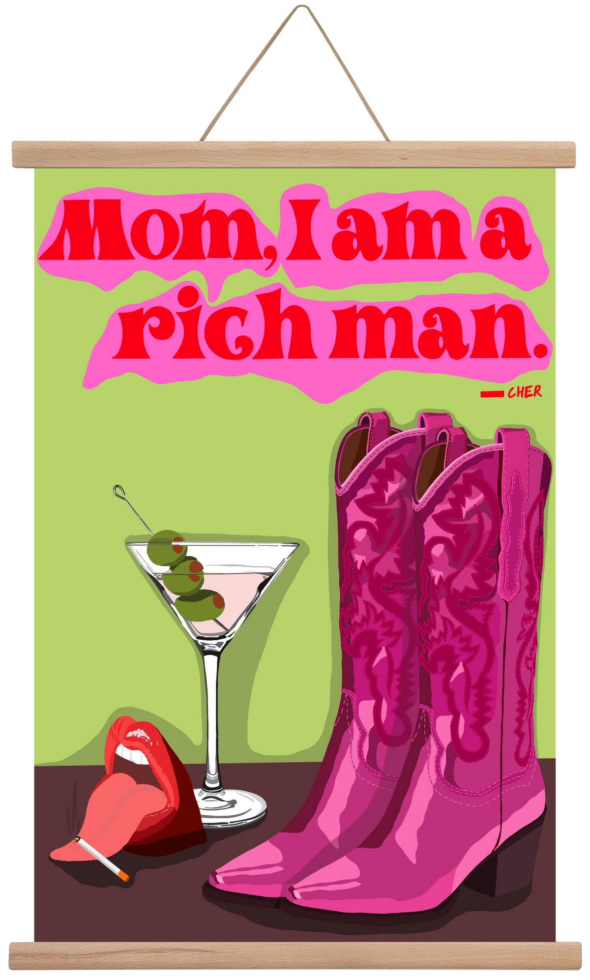 Cher, 40x60 cm (40x60 cm), Tölgy akasztó