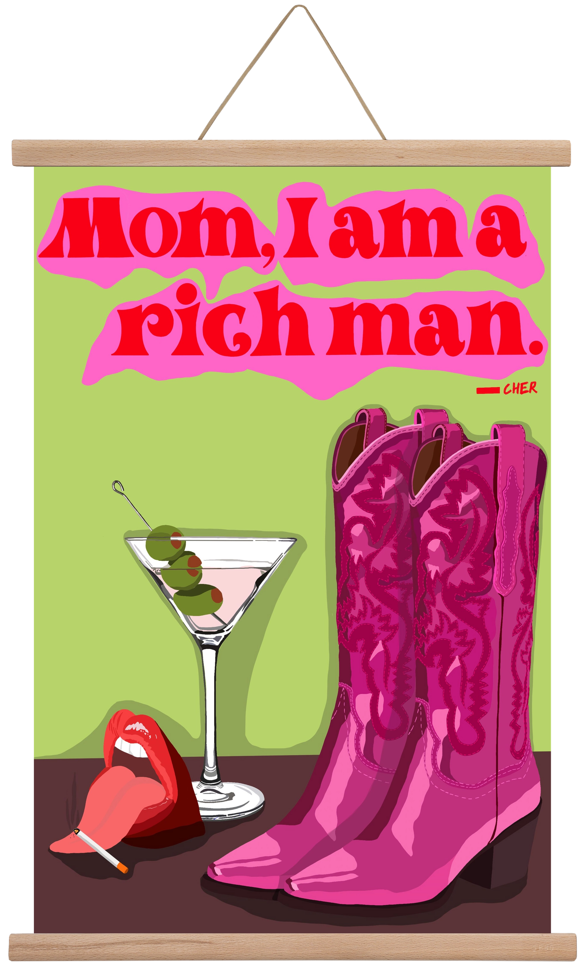 Cher, 40x60 cm (40x60 cm), Tölgy akasztó