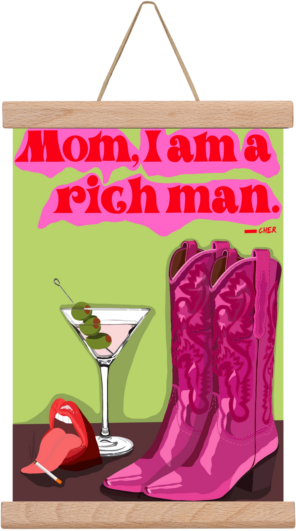 Cher, 20x30 cm (20x30 cm), Tölgy akasztó