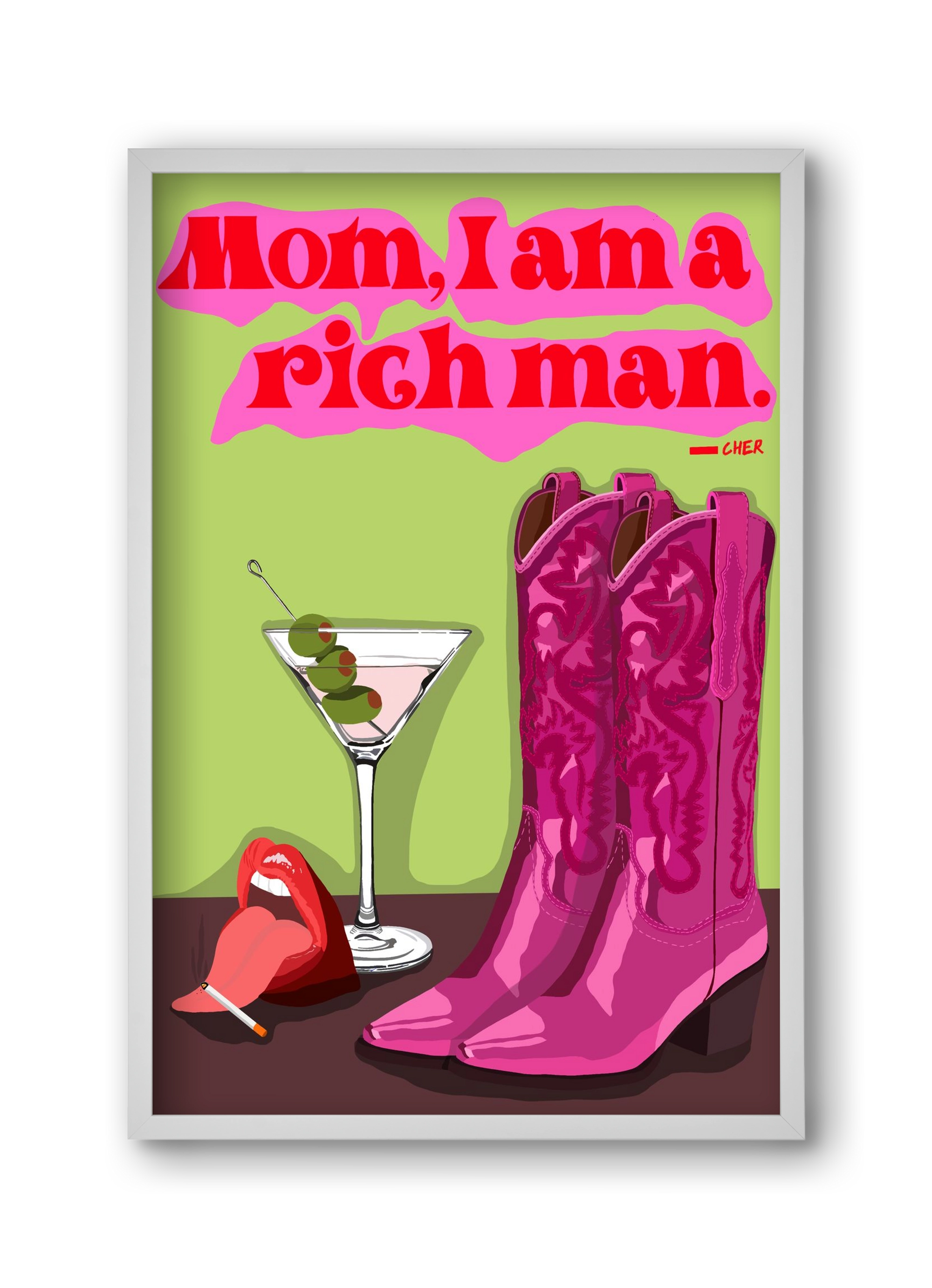 Cher, 30x45 cm (30x45 cm), Fehér keret