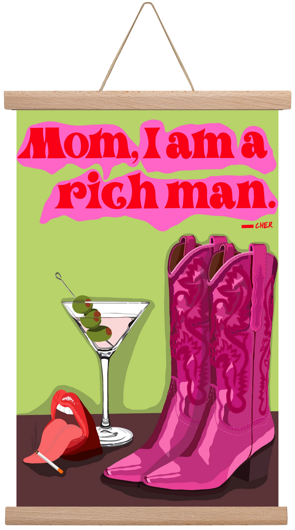 Cher, 30x45 cm (30x45 cm), Tölgy akasztó