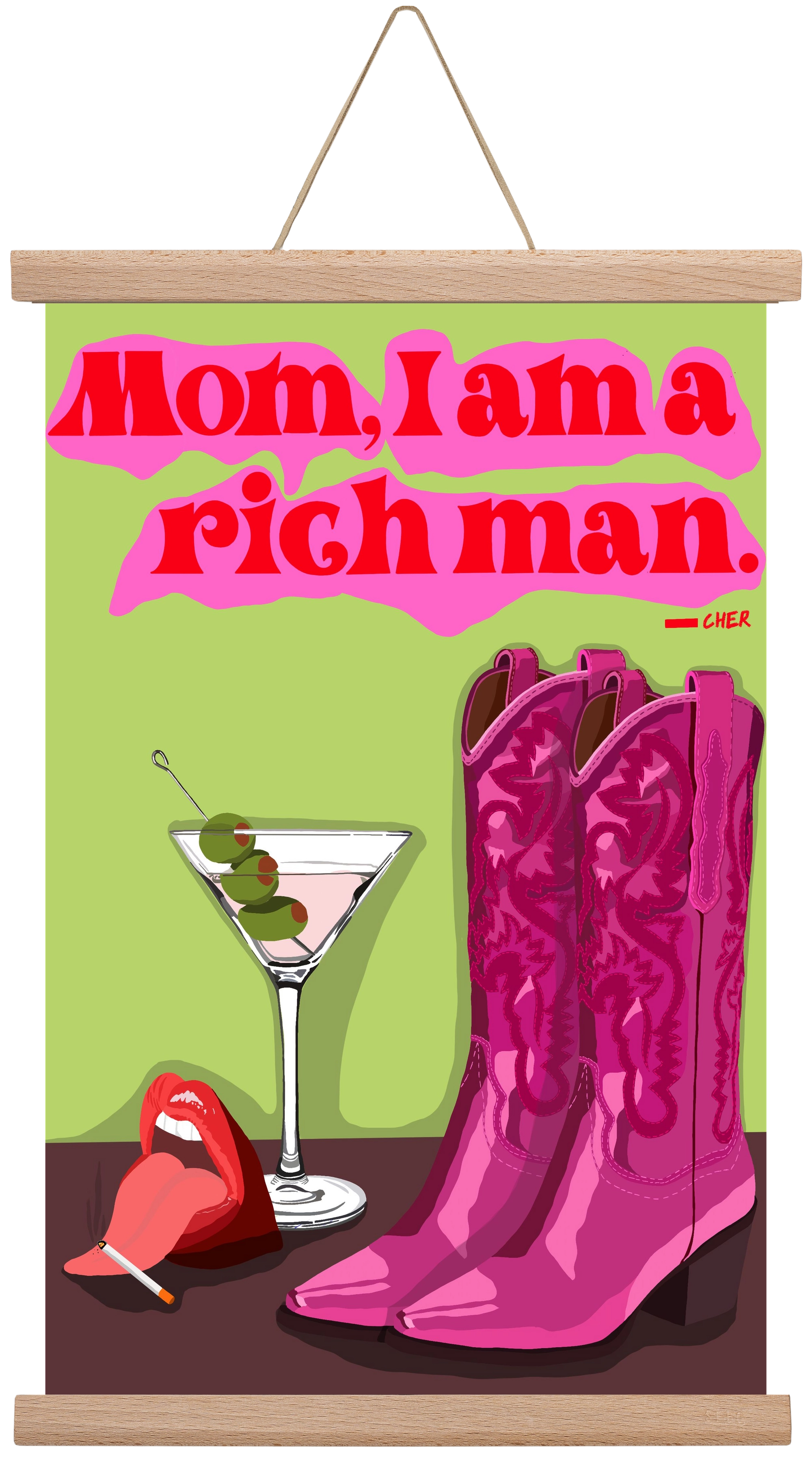 Cher, 30x45 cm (30x45 cm), Tölgy akasztó