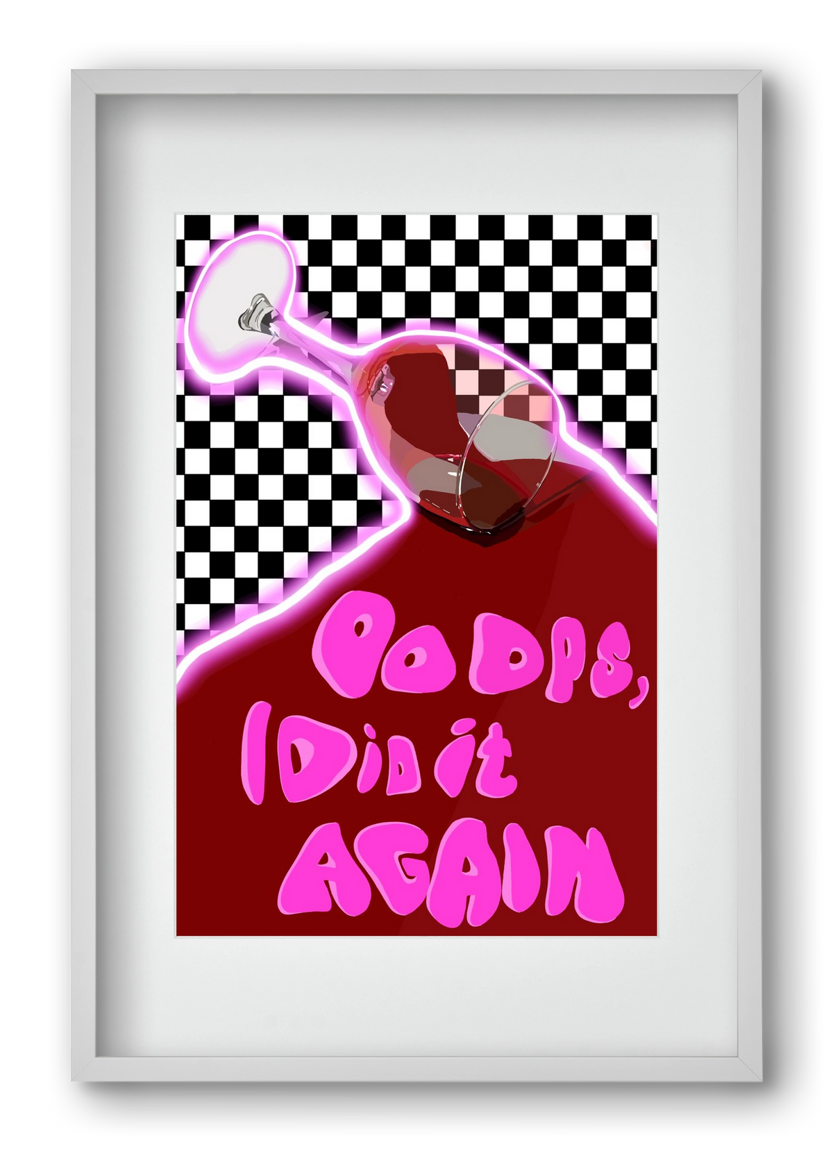 Ooops..., 40x60 cm (30x45 cm), Fehér keret, paszpartuval