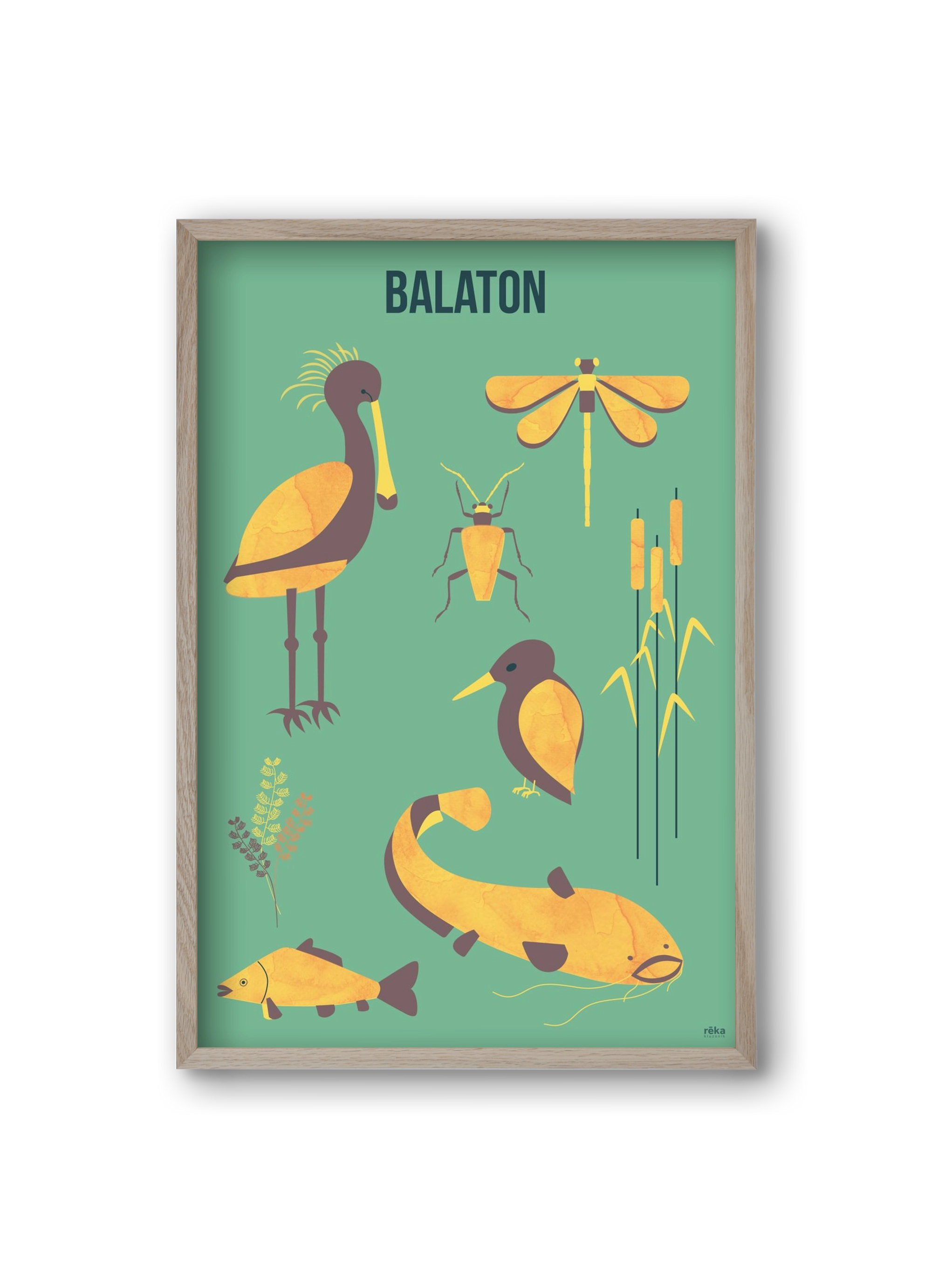 balaton, 20x30 cm (20x30 cm), Tölgy keret