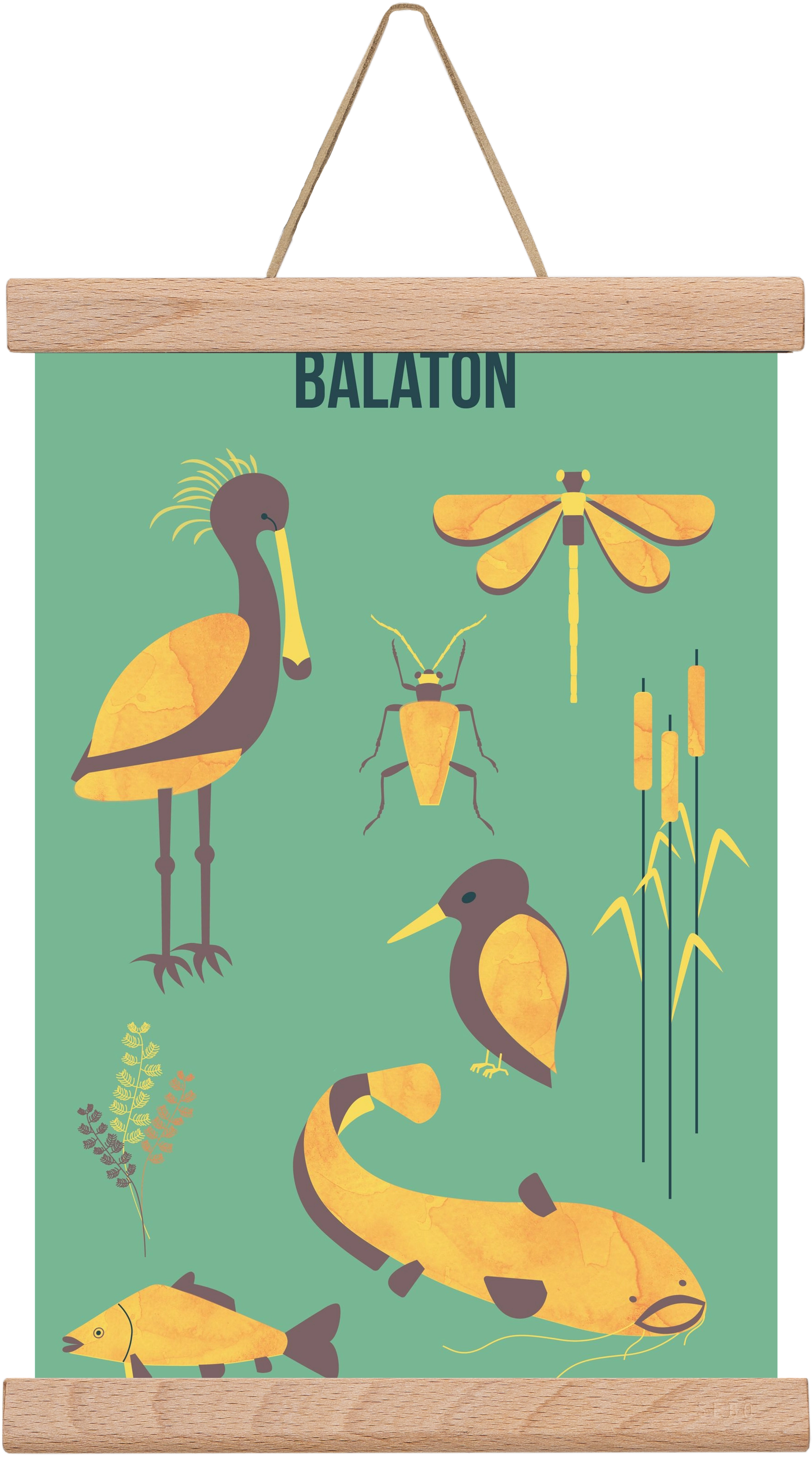 balaton, 20x30 cm (20x30 cm), Tölgy akasztó