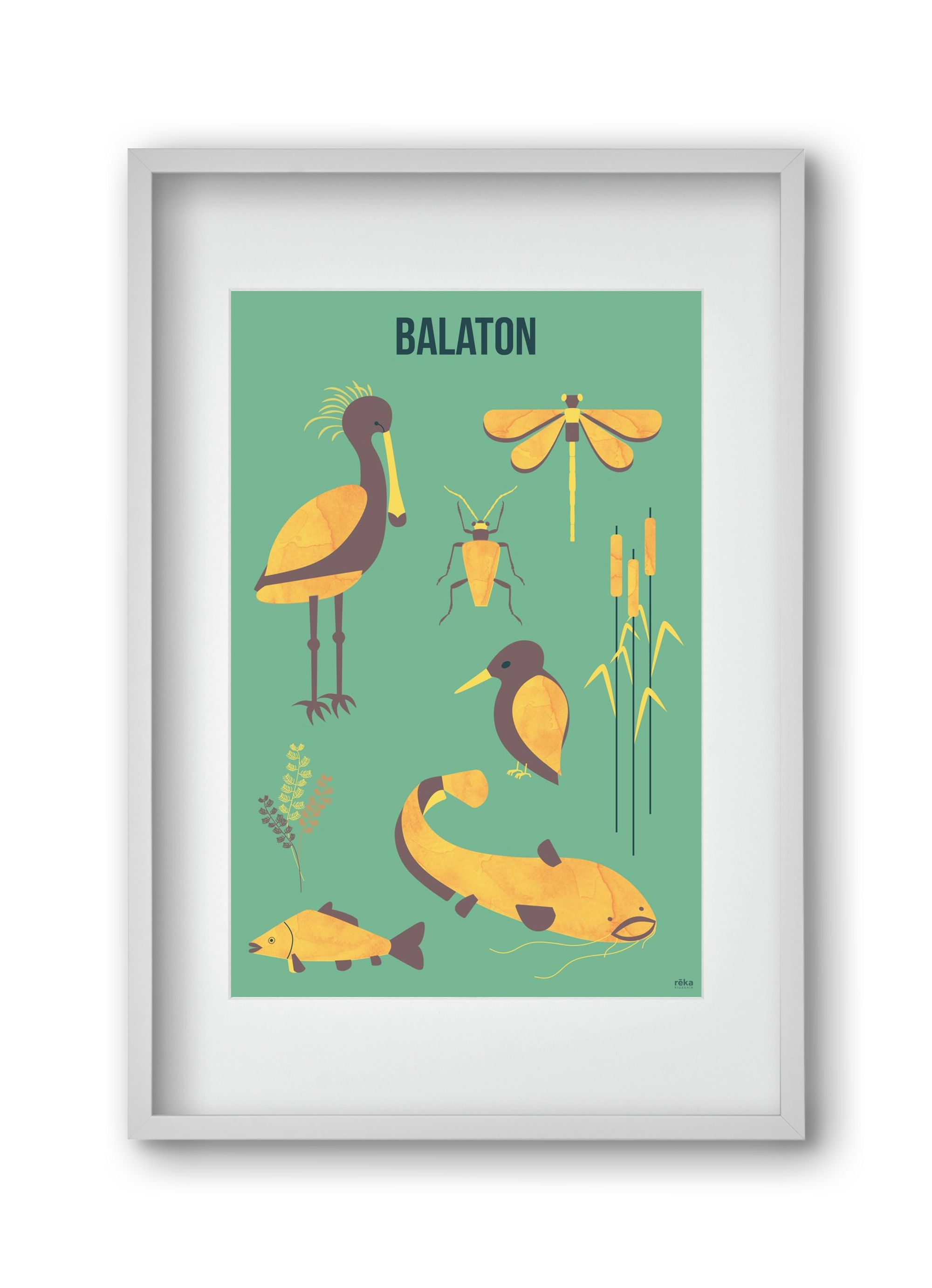 balaton, 30x45 cm (20x30 cm), Fehér keret, paszpartuval