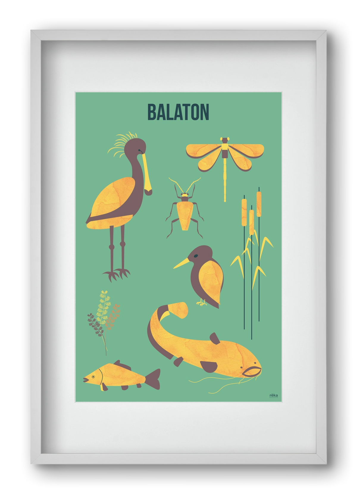 balaton, 40x60 cm (30x45 cm), Fehér keret, paszpartuval