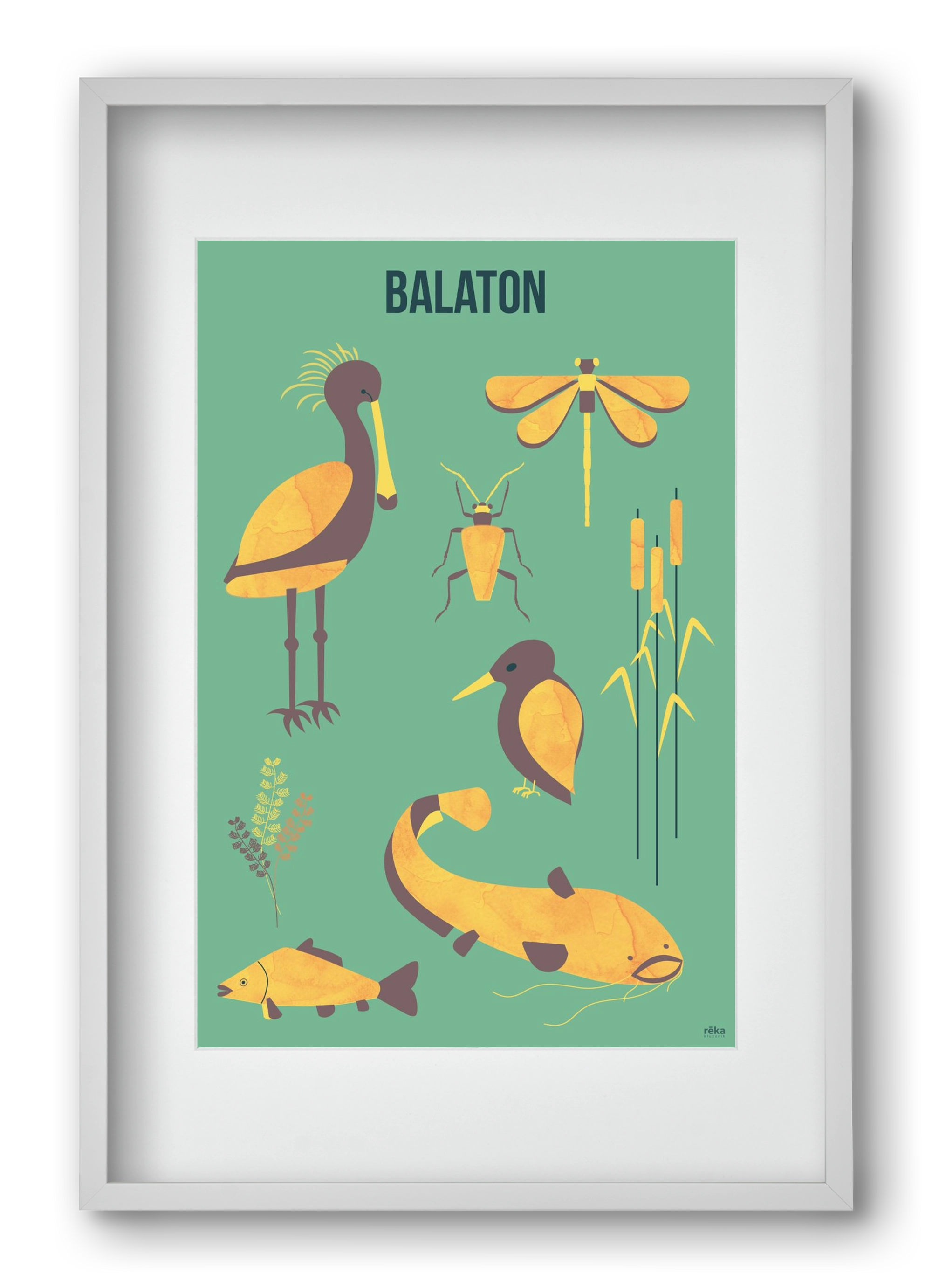 balaton, 40x60 cm (30x45 cm), Fehér keret, paszpartuval