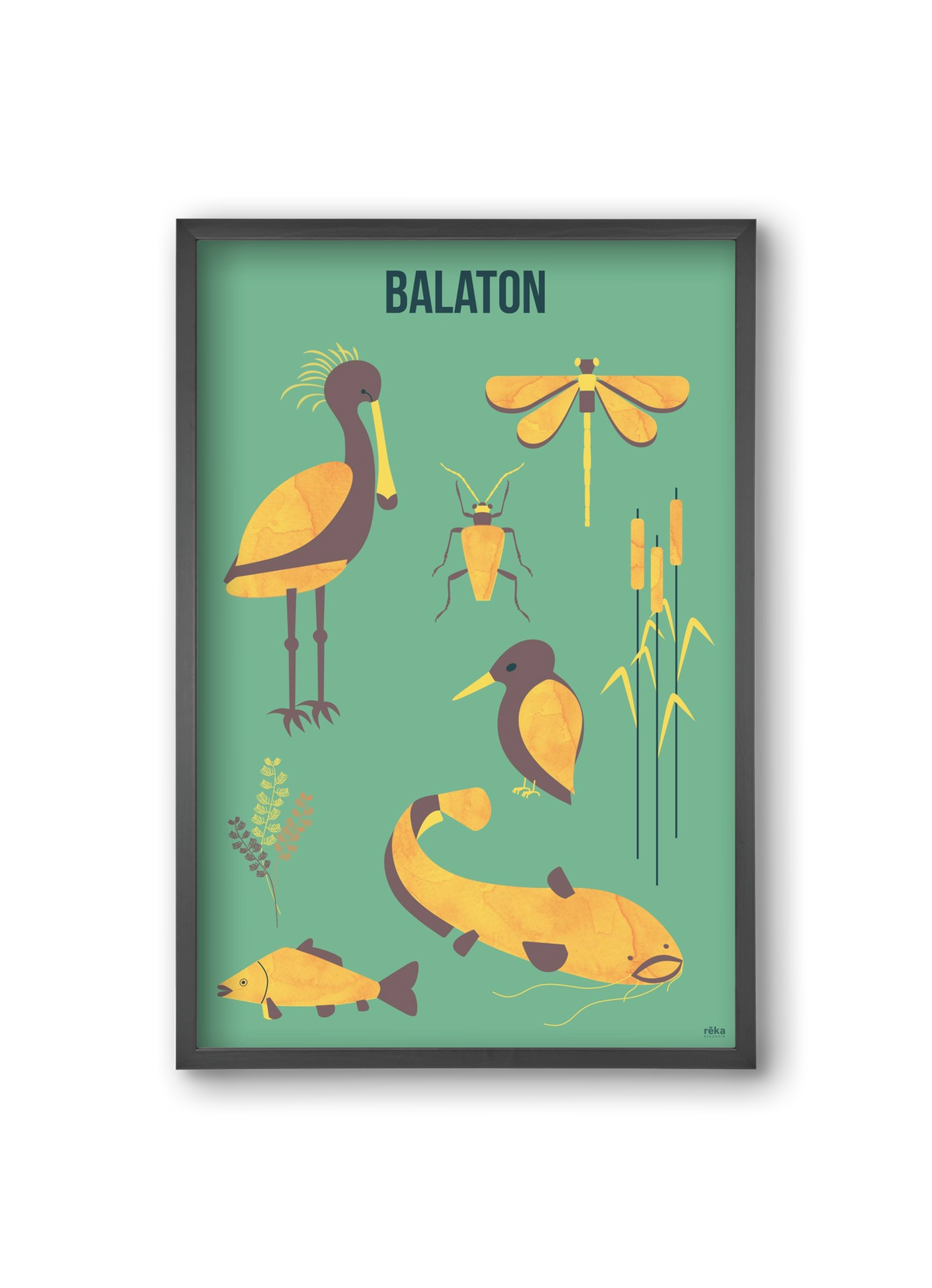 balaton, 20x30 cm (20x30 cm), Fekete keret