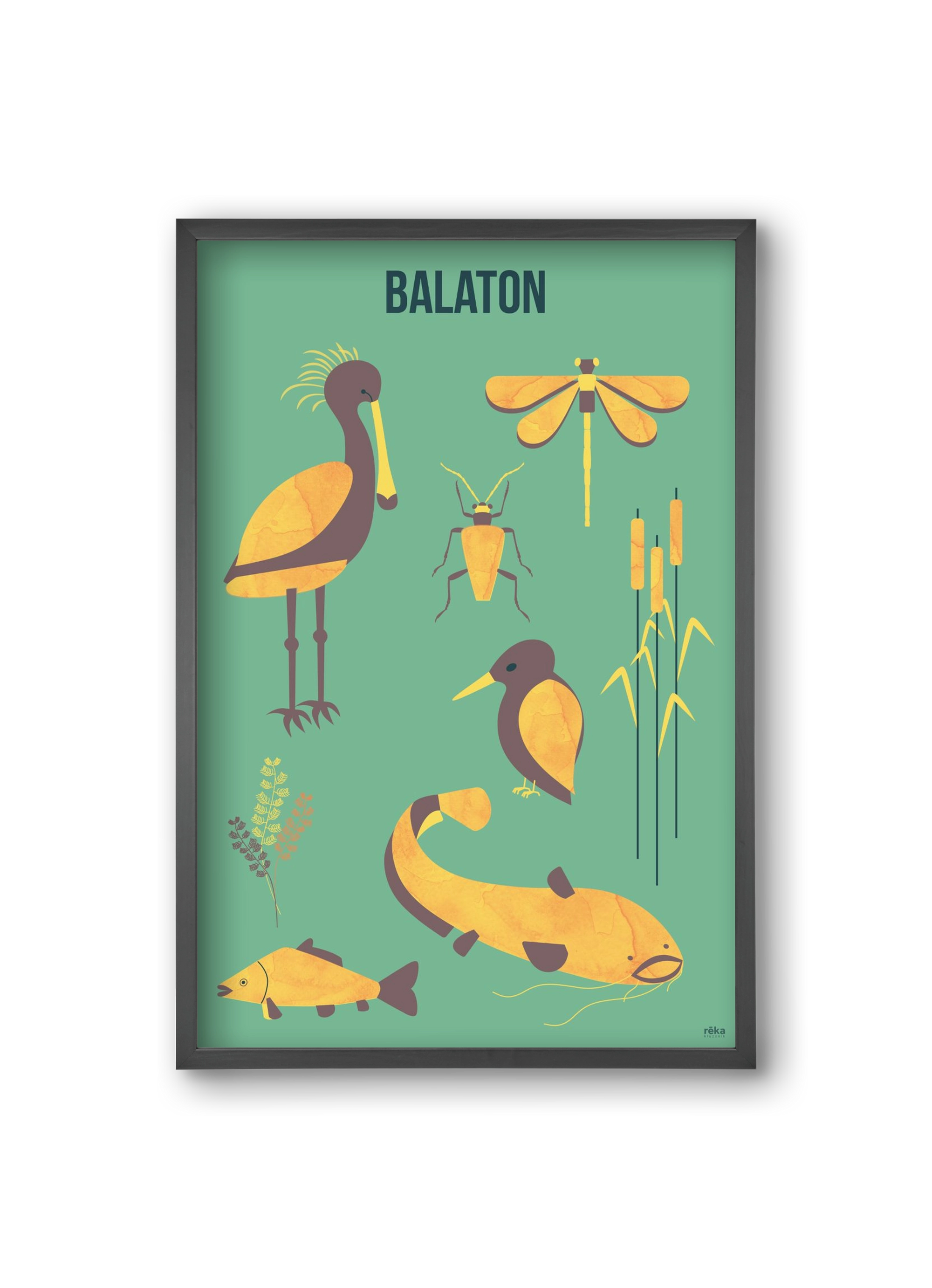 balaton, 20x30 cm (20x30 cm), Fekete keret