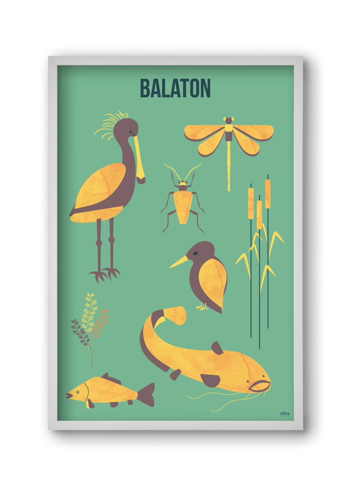 balaton, 30x45 cm (30x45 cm), Fehér keret