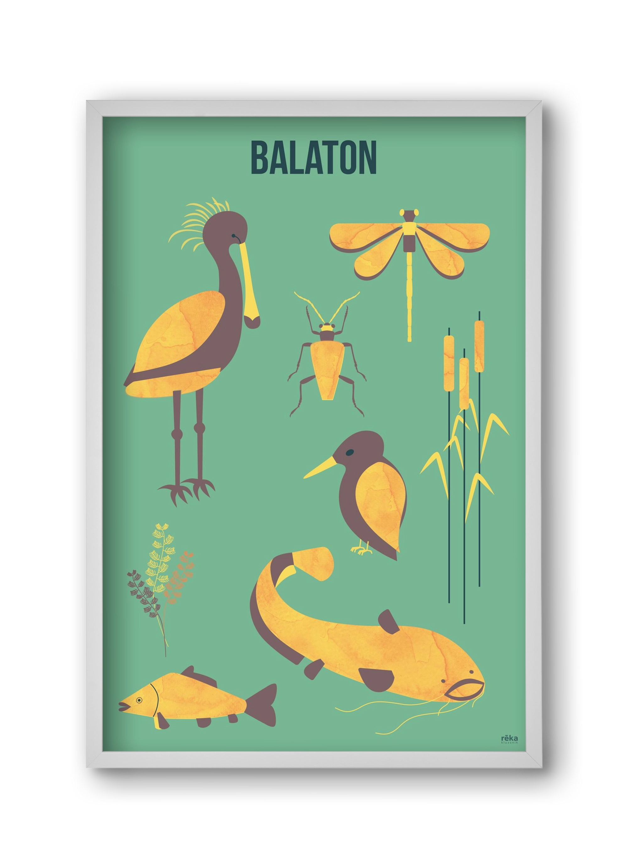 balaton, 30x45 cm (30x45 cm), Fehér keret