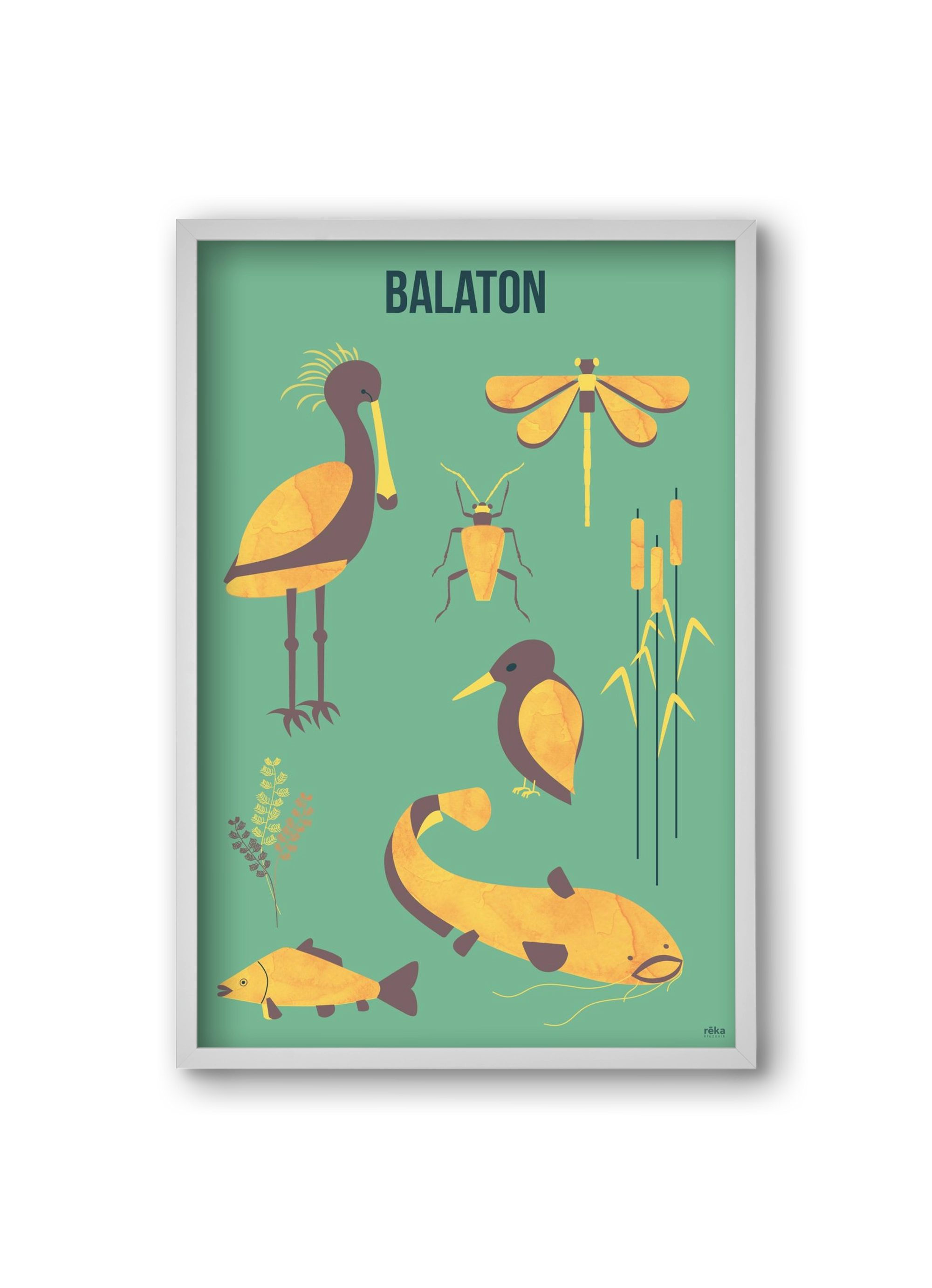 balaton, 20x30 cm (20x30 cm), Fehér keret