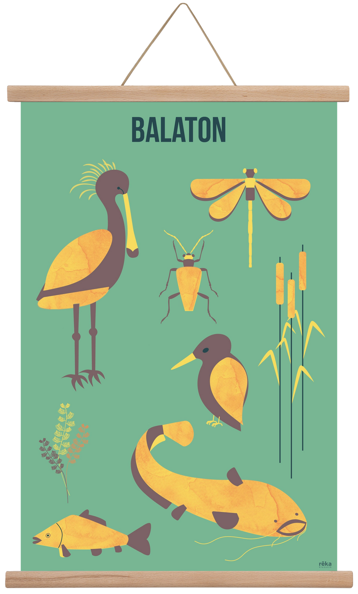 balaton, 40x60 cm (40x60 cm), Tölgy akasztó