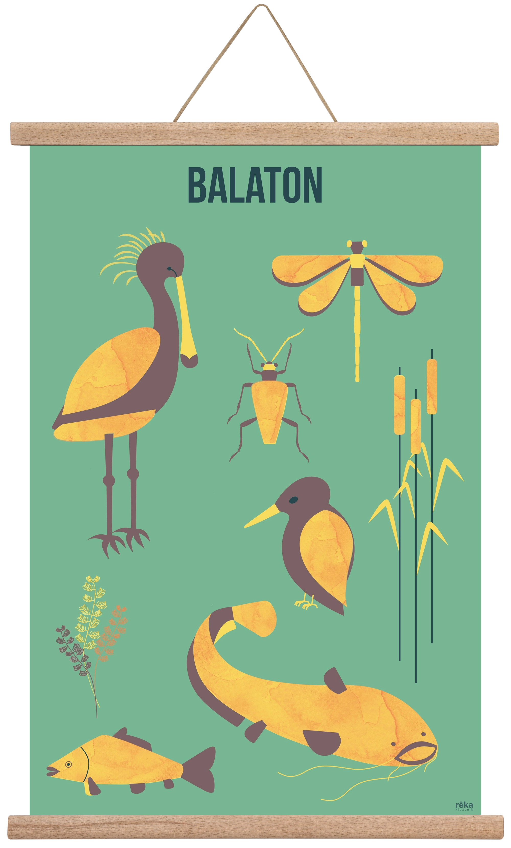 balaton, 40x60 cm (40x60 cm), Tölgy akasztó