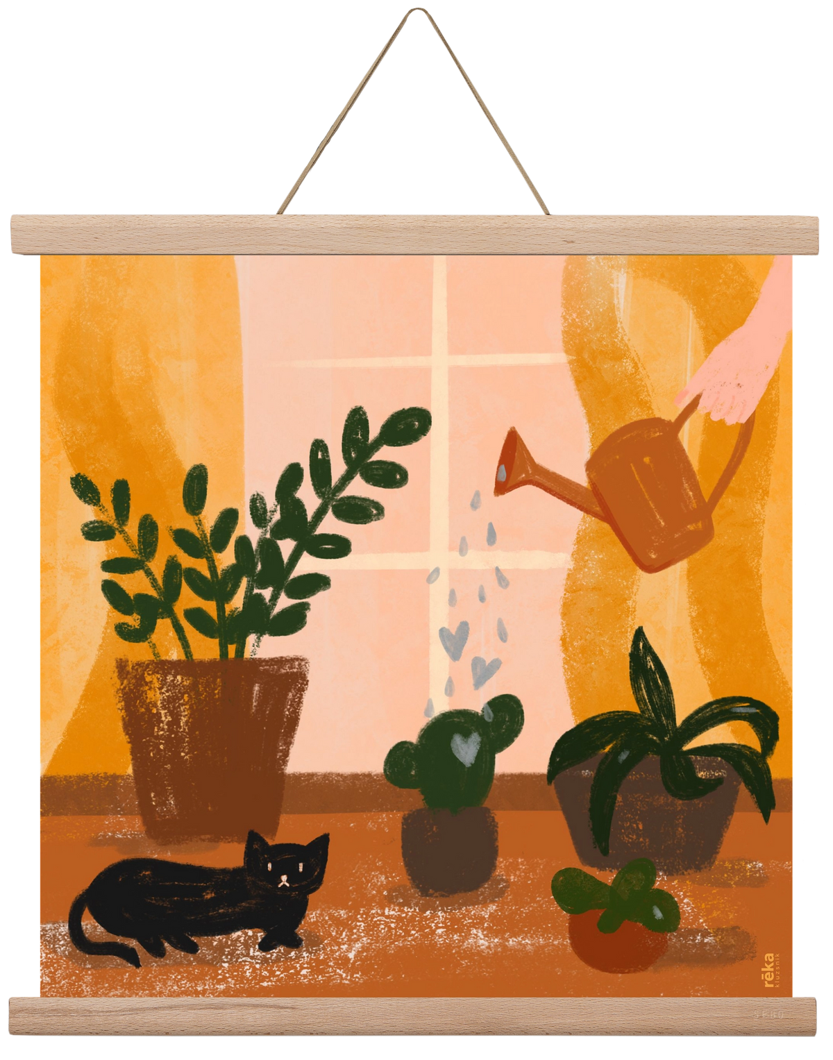 locsoló, 40x40 cm (40x40 cm), Tölgy akasztó