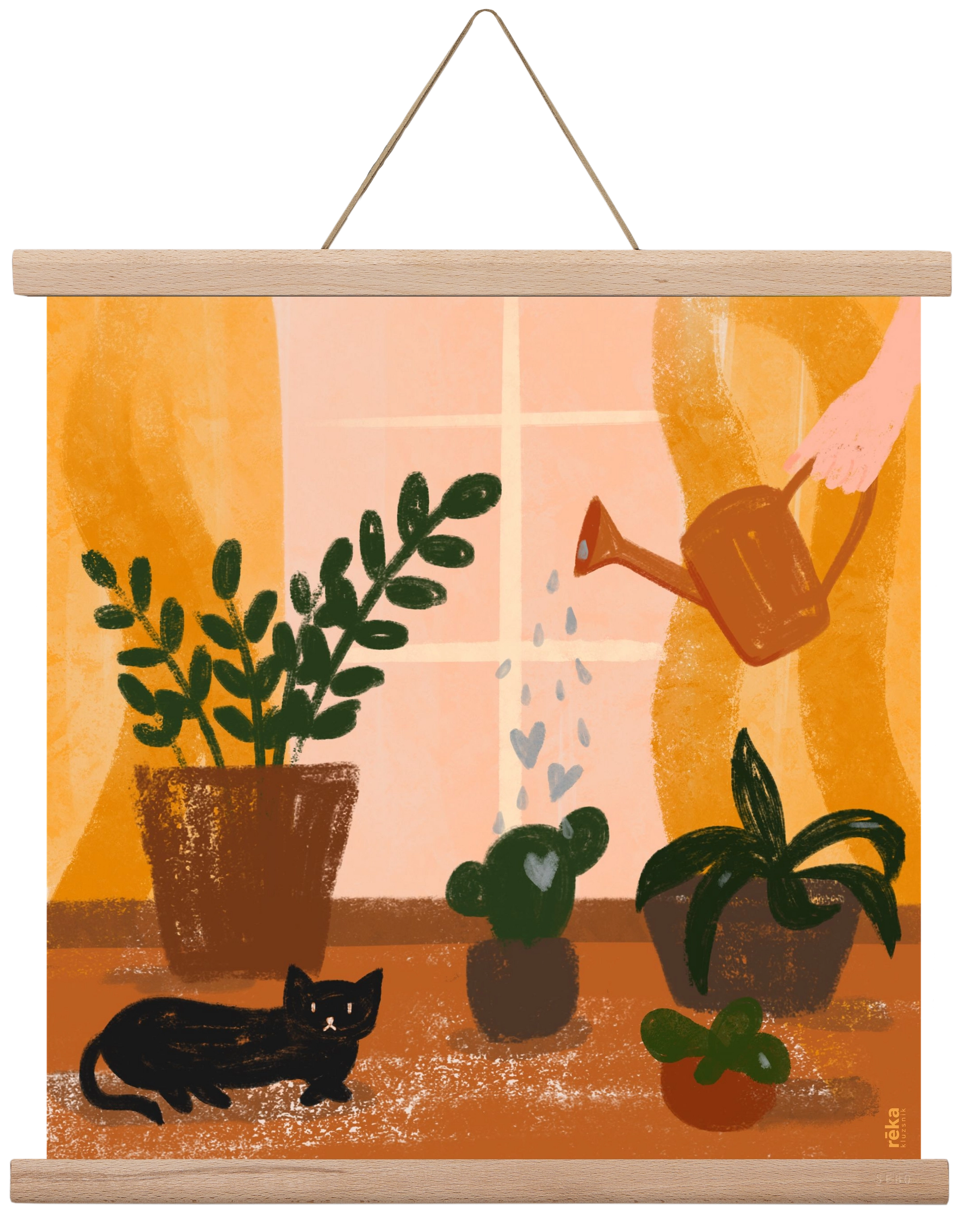 locsoló, 40x40 cm (40x40 cm), Tölgy akasztó